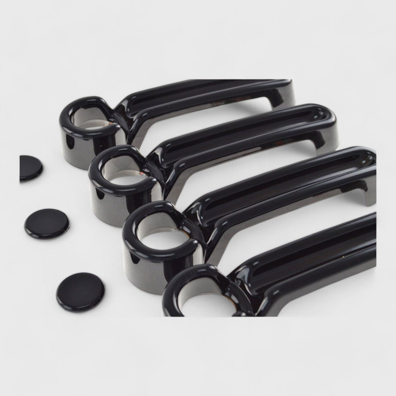 2007-2018 Jeep Wrangler Door Handle Cover Gloss Black 8Pcs ABS Plastic
