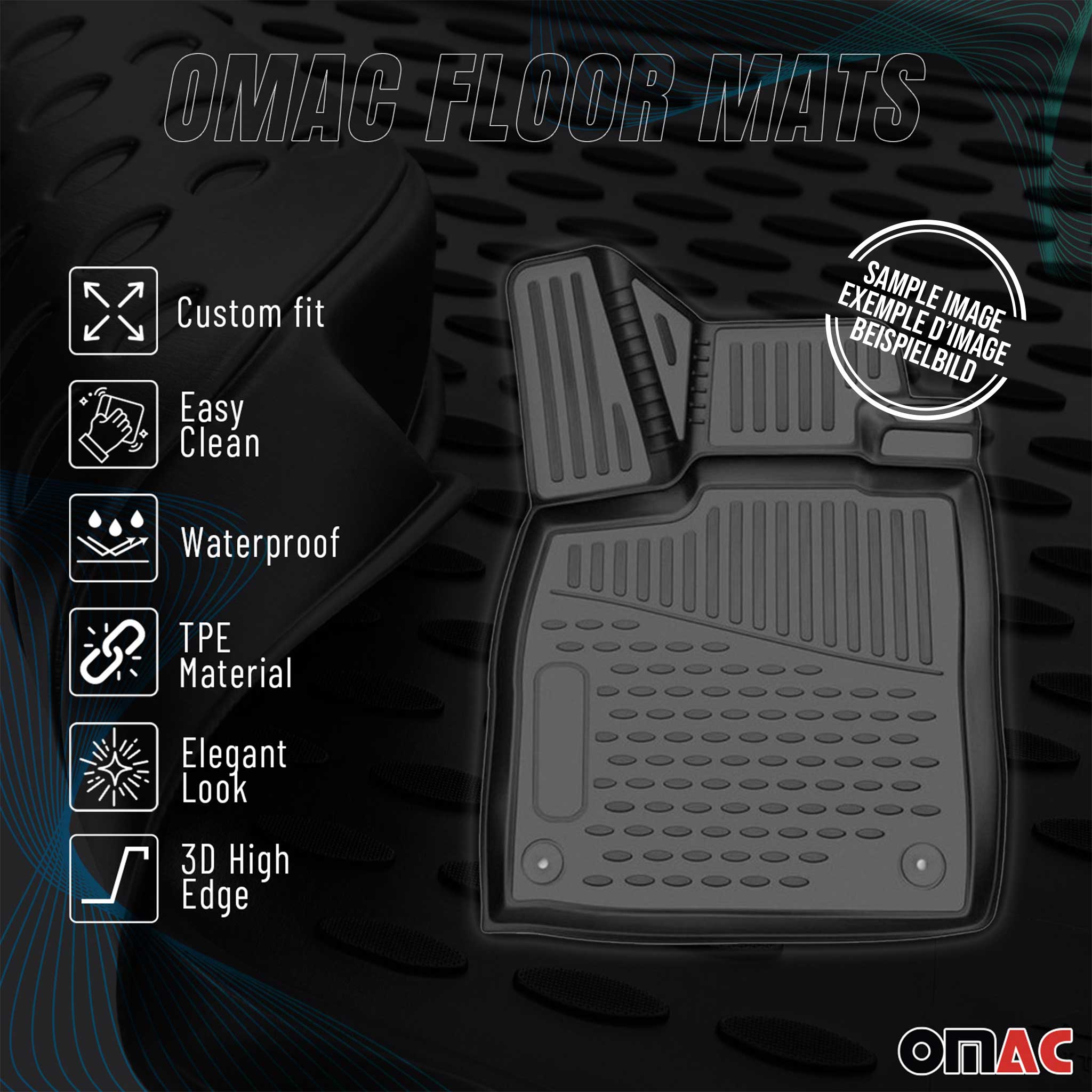 2008-2020 Dodge Grand Caravan Floor Mats Liners Full Set All Weather Black