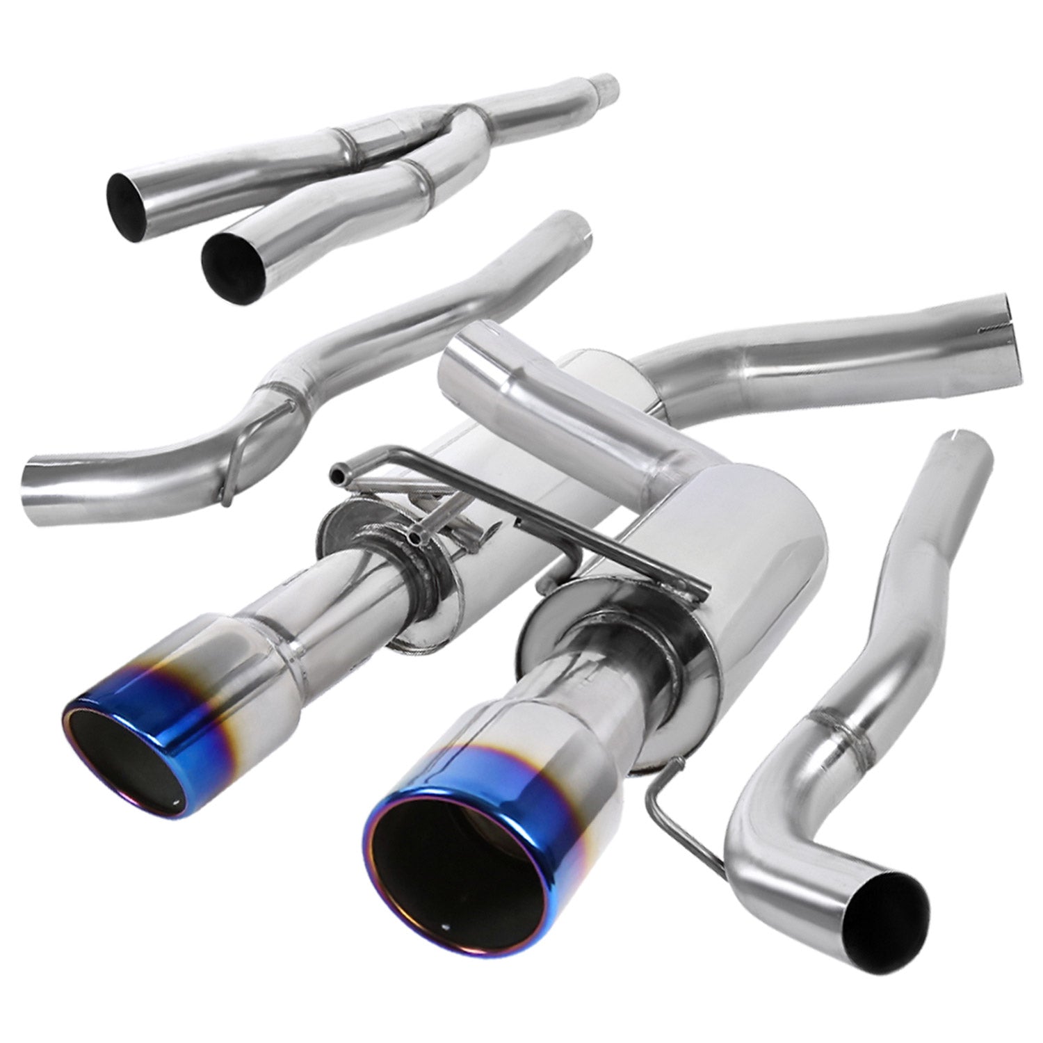 2015-2021 Ford Mustang 2.3L EcoBoost Dual Catback Exhaust System Burnt Tip
