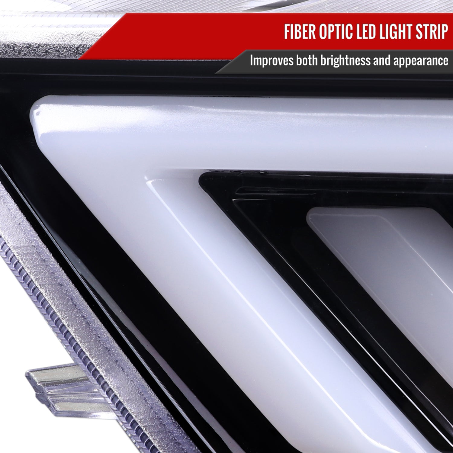 2015-2017 Ford Mustang HID-Type LED Signal Projector Headlights Jet Black