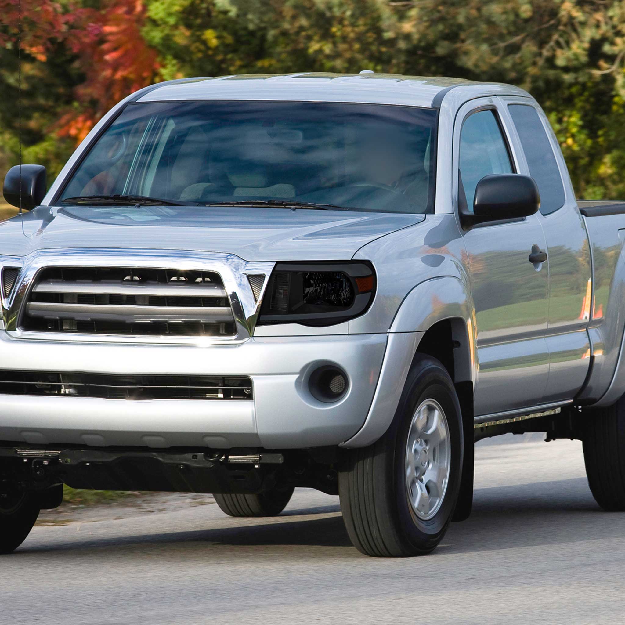 For Toyota Tacoma 2005-2011 LED Bar Factory Style Headlights Matte Black Housing Smoked Lens