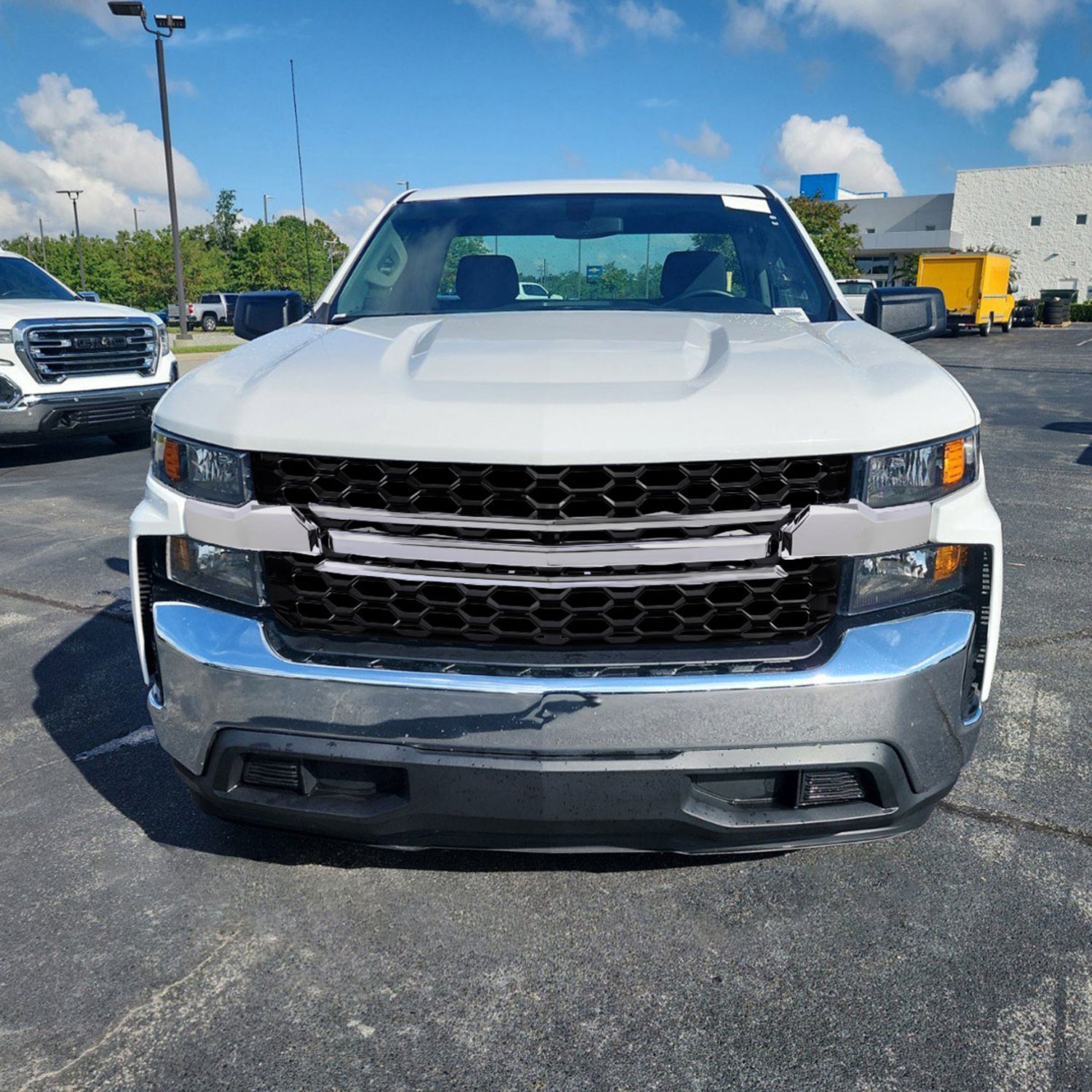 2019-2022 Chevy Silverado 1500 WT Glossy Honeycomb Hood Grille Chrome Trim