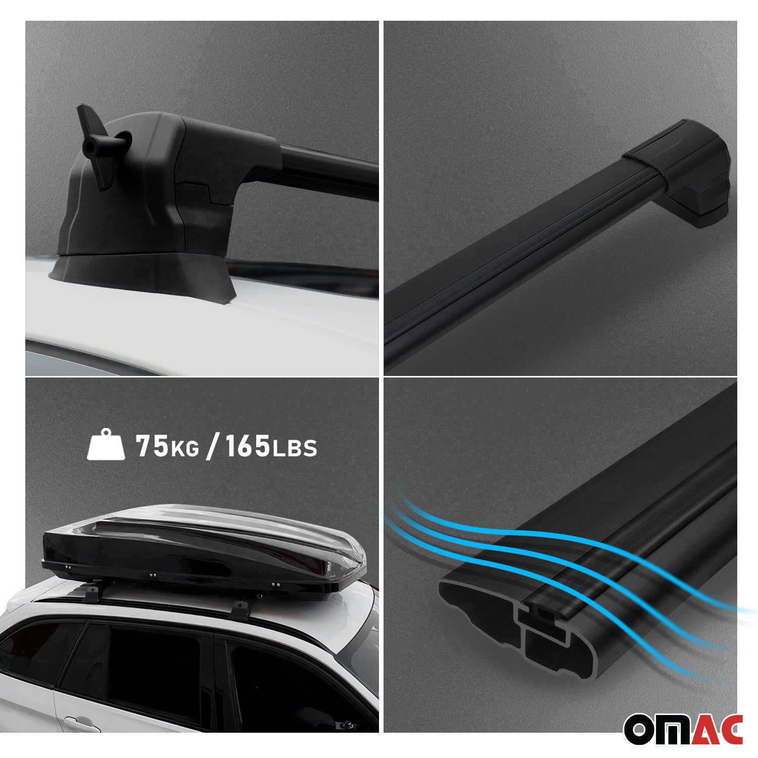 2023-2026 Alfa Romeo Tonale Roof Rack Cross Bars Black
