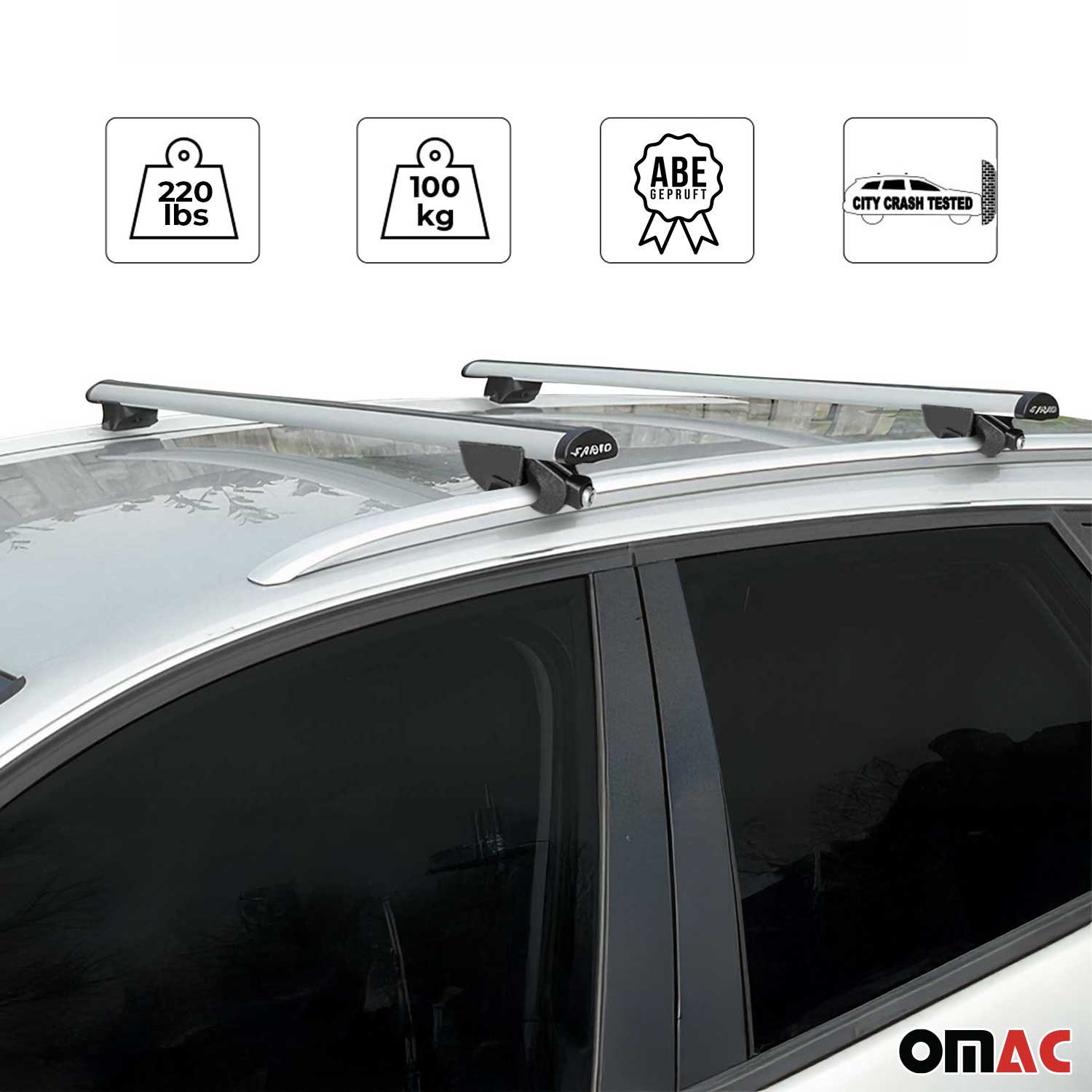 2017-2020 Nissan Rogue Sport Roof Rack Cross Bars Silver