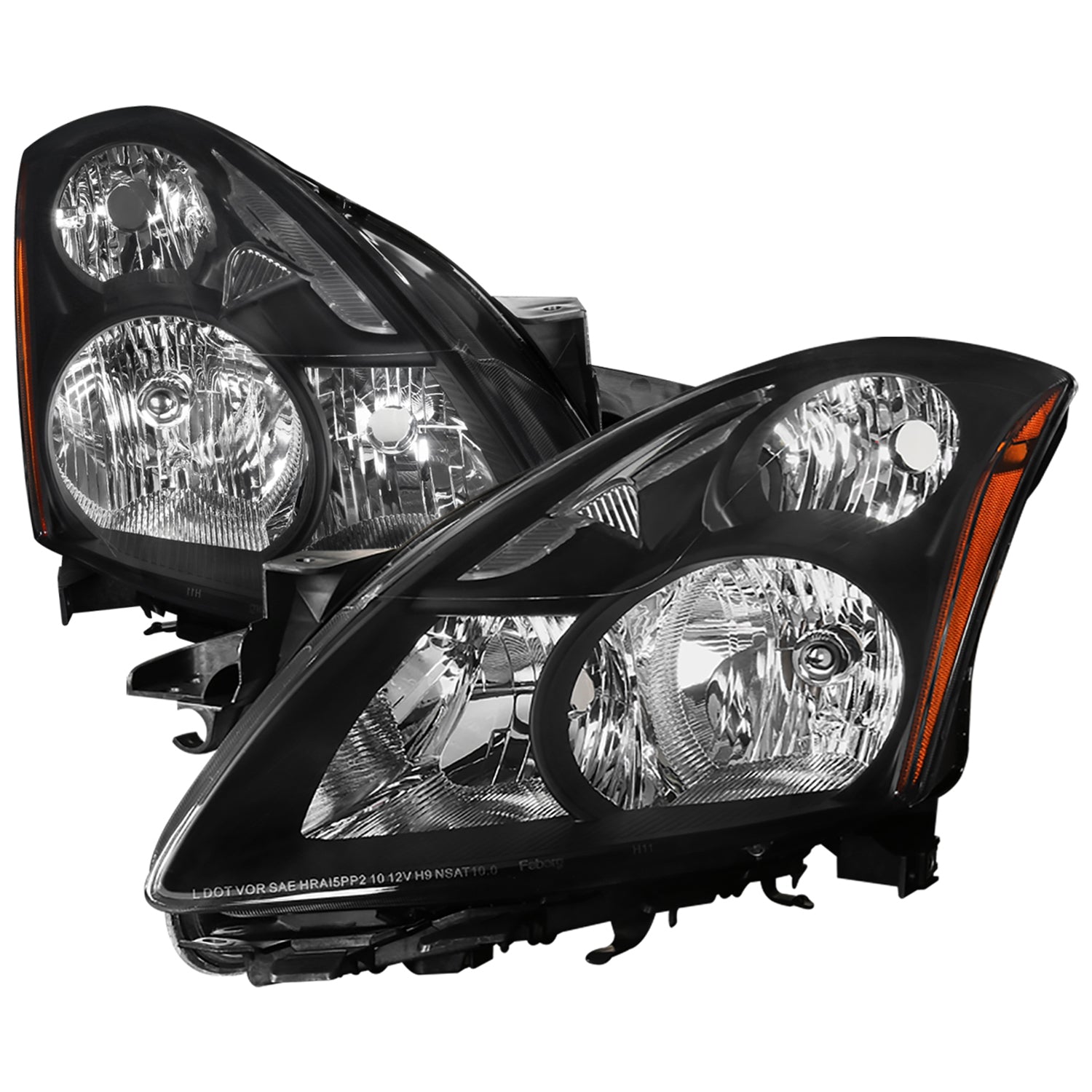 2010-2012 Nissan Altima Sedan Factory Style Headlights Matte Black/Clear Lens