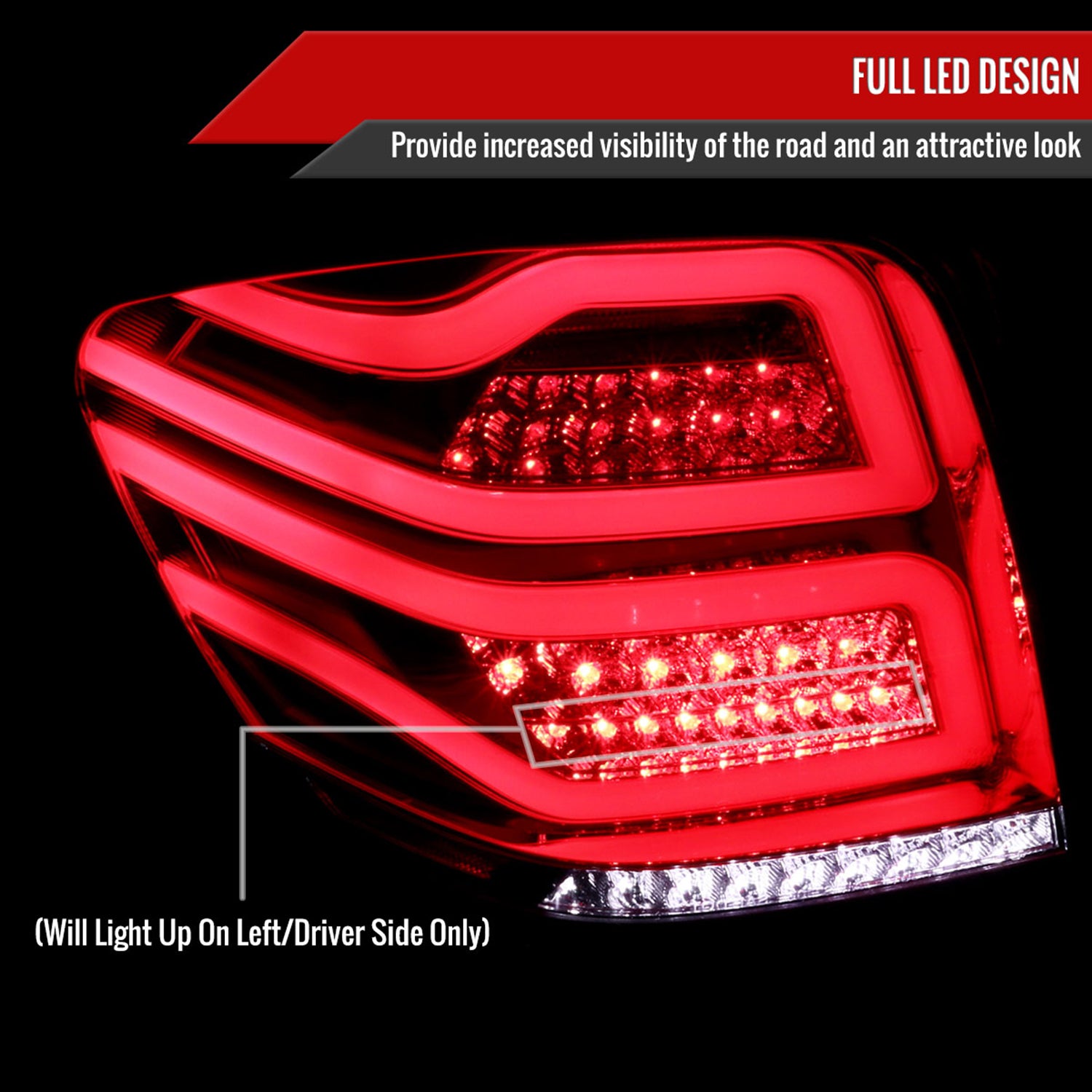 2006-2011 Mercedes Benz W164 ML Class LED Tail Lights Chrome/Red Lens