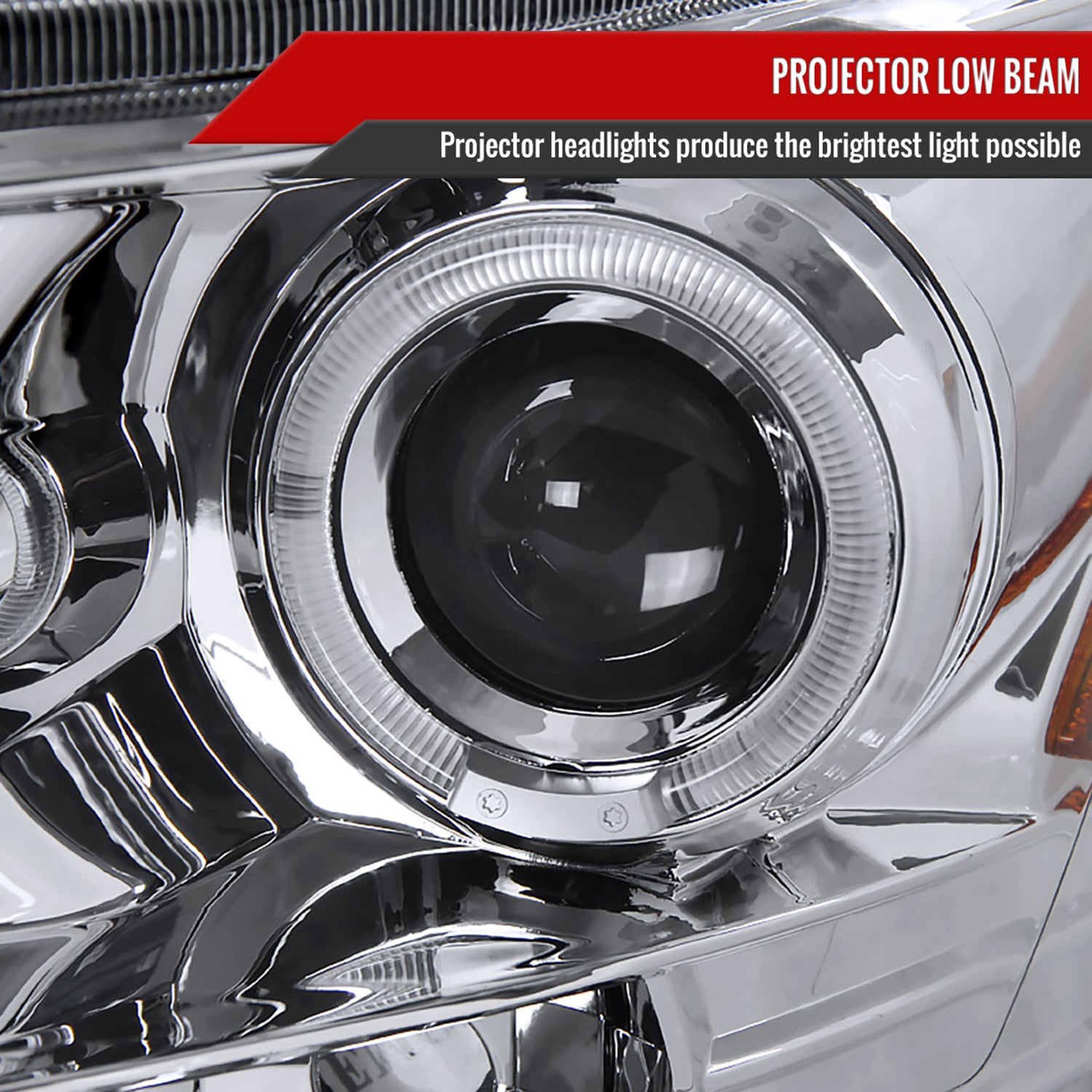 2006-2008 Dodge RAM 1500/ 06-2009 RAM 2500 3500 Dual Halo Headlights Chrome