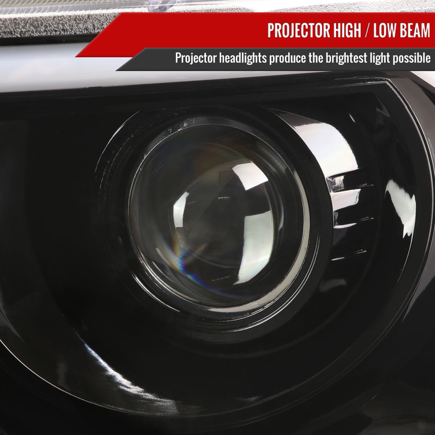 2009-2014 Ford F-150 LED C-Bar Projector Headlights Jet Black/Clear Lens