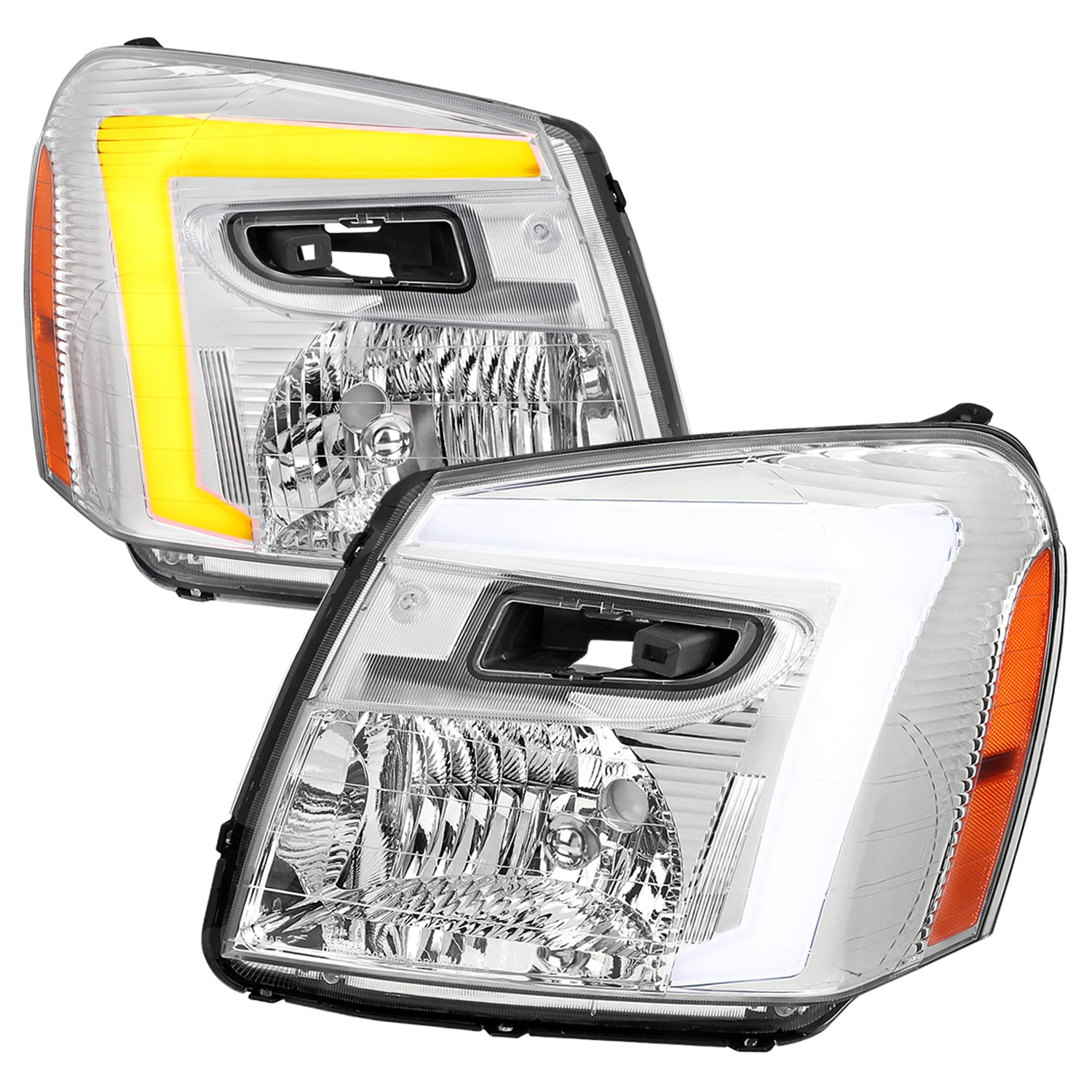 2005-2009 Chevy Equinox Factory Headlights LED Bar Turn Signal Chrome
