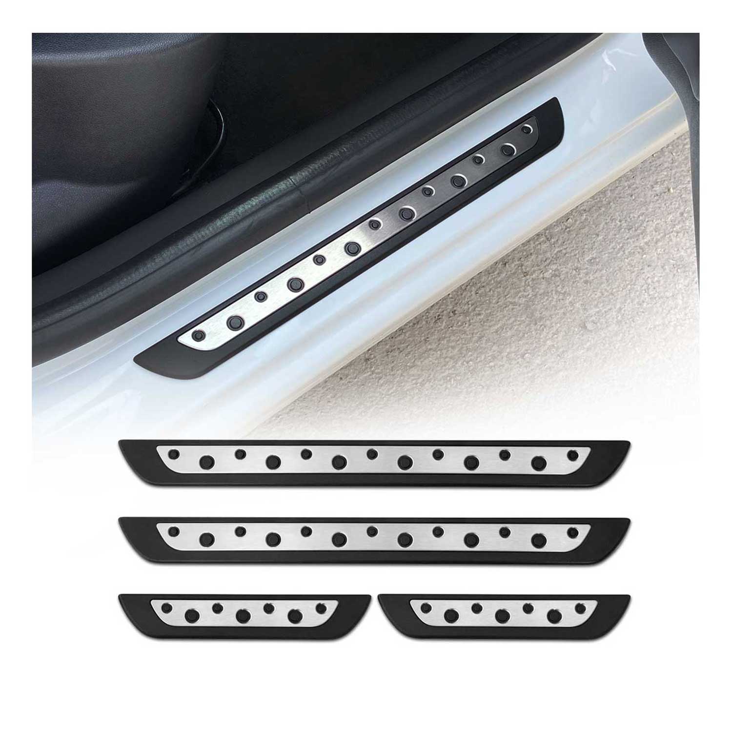 Dodge Ram Door Sill Scuff Plate Scratch Protector Stainless Steel Silver 4 Pcs