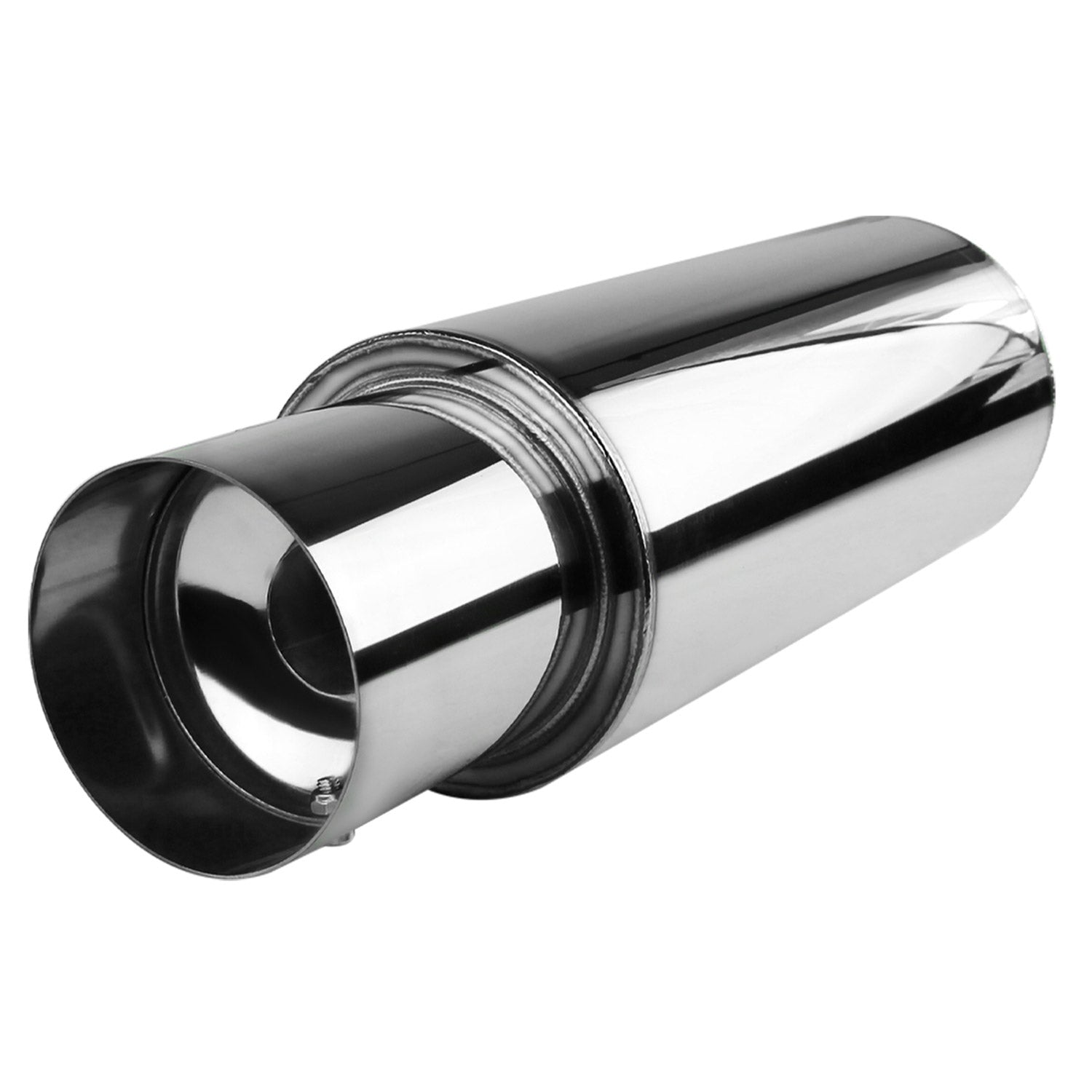 Apexi N1 Style 2.5" Inlet/4" Outlet S.Steel Exhaust Muffler w/Removable Silencer
