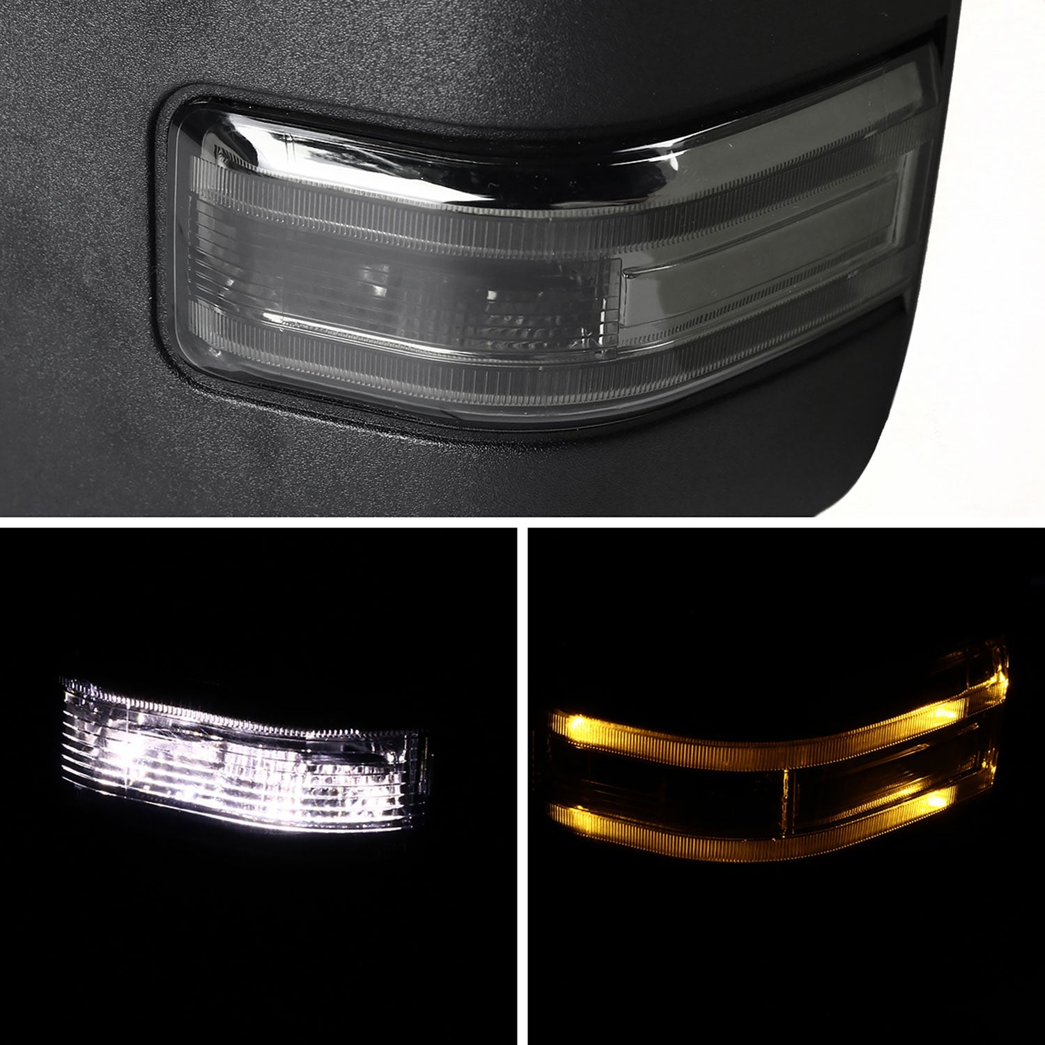 1999-2016 Ford F-250/F-350/F-450 Heated Towing Mirrors Smoke Lens Turn Signal