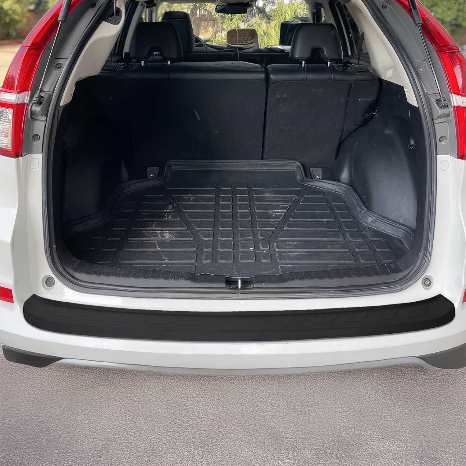2012-2016 Honda CR-V 4.gen Rear Bumper Sill Cover Protector Guard ABS Black 1Pc