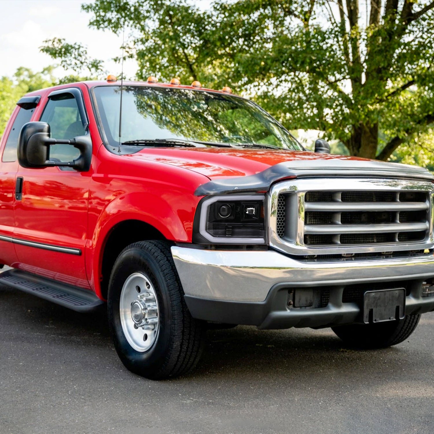 1999-2004 Ford F-250/350/450/550 /00-2004 Excursion LED Bar Headlights Black