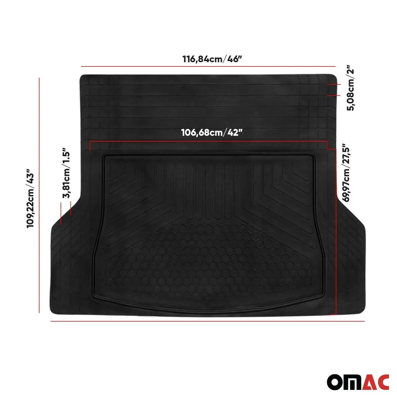 2015-2022 RAM ProMaster City Semi-Custom fit Cargo Mat Liner Waterproof Rubber Black 1Pc