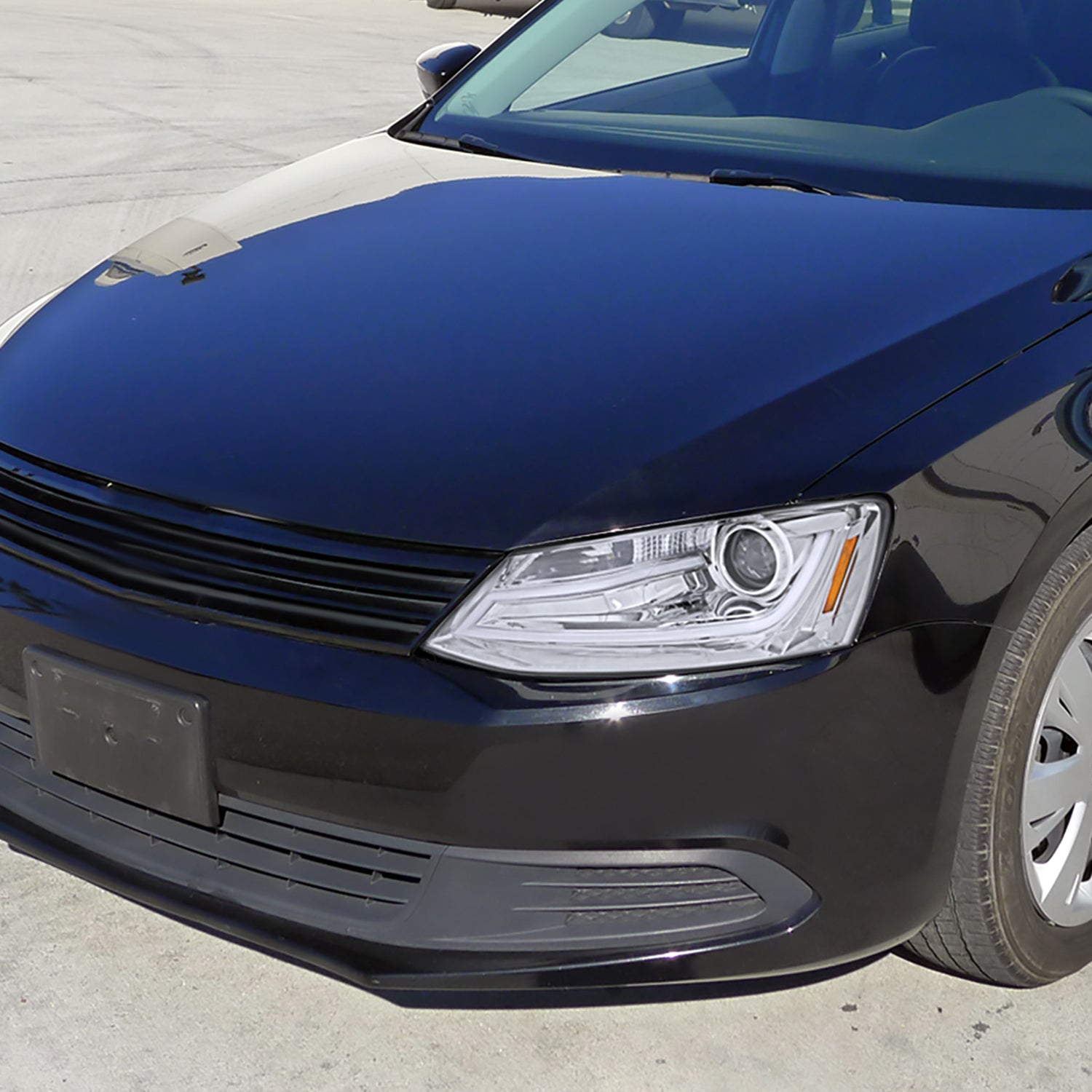 2011-2018 VW Jetta MK6 LED Bar Projector Headlights Chrome/Clear Lens