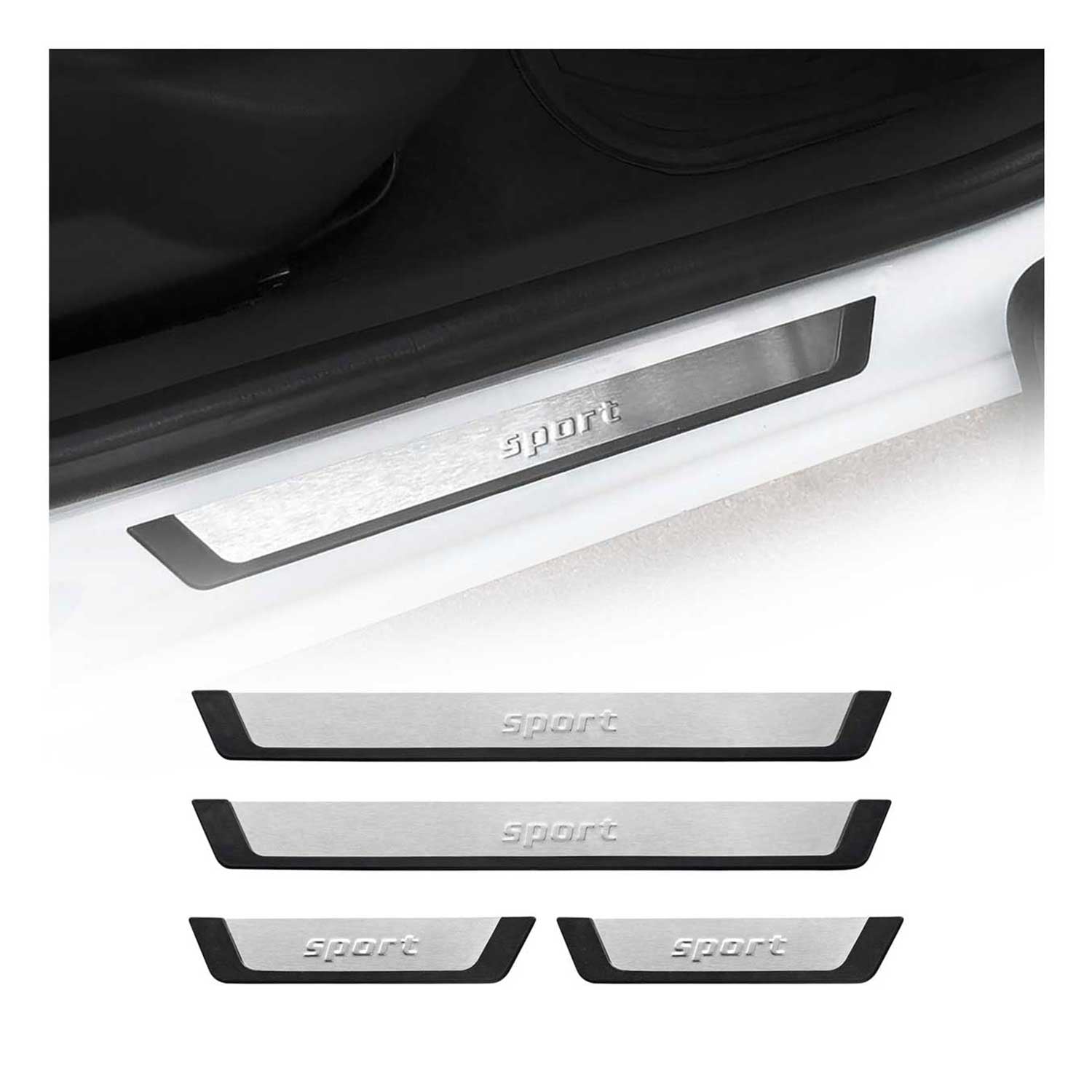 Toyota Hilux Door Sill Scuff Plate Scratch Protector Sport Brushed Stainless Steel 4Pcs