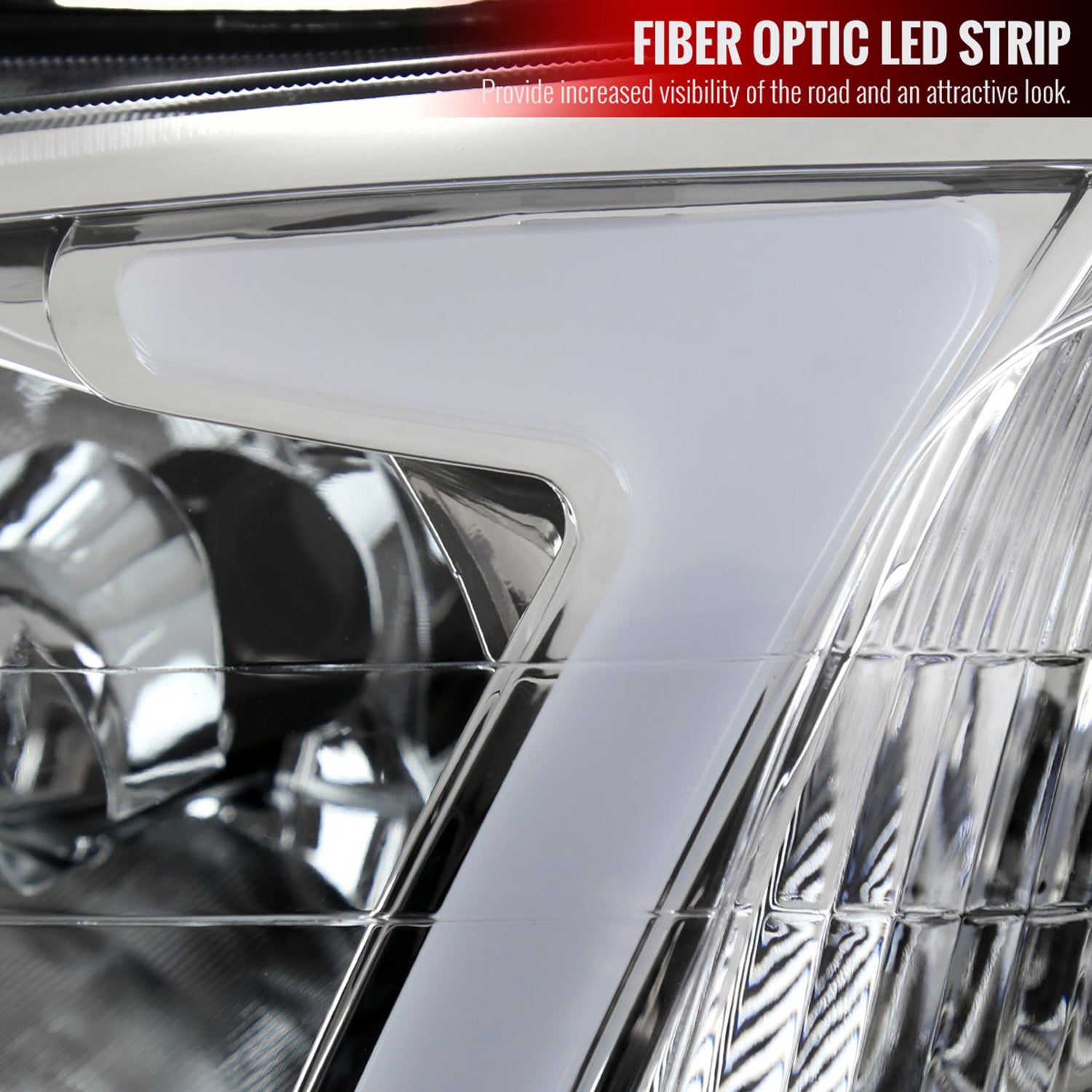 1996-1998 Honda Civic Coupe/Sedan LED Bar Factory Headlights Chrome/Clear