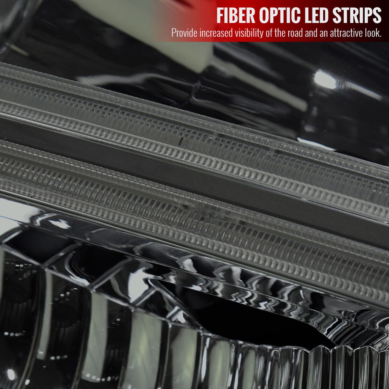 2005-2007 Ford F250/350/450 SuperDuty Dual LED C-Bar Factory Headlights Smoked