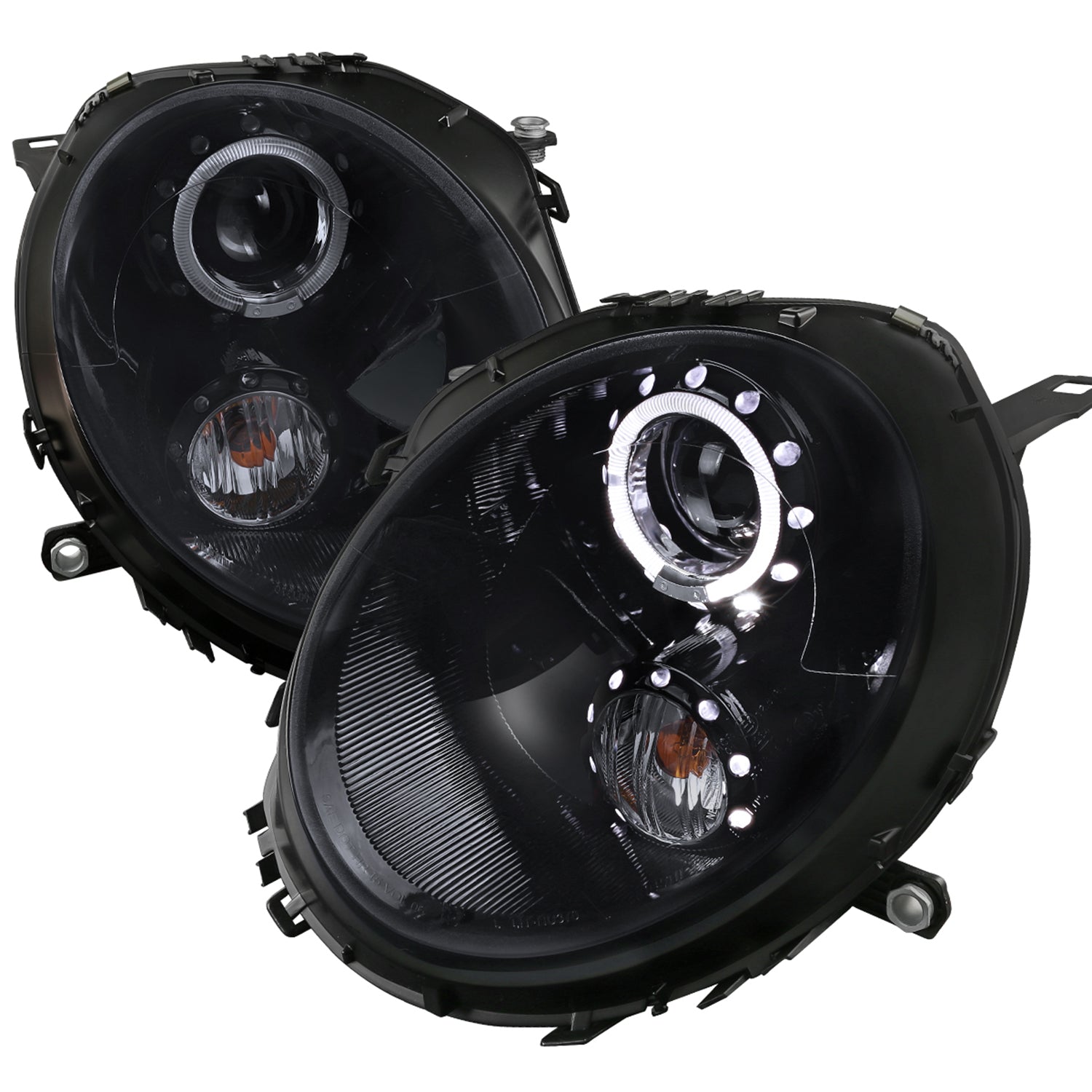 2007-2015 Mini Cooper R55 R56 R57 R58 R59 Halo Projector Headlights Black