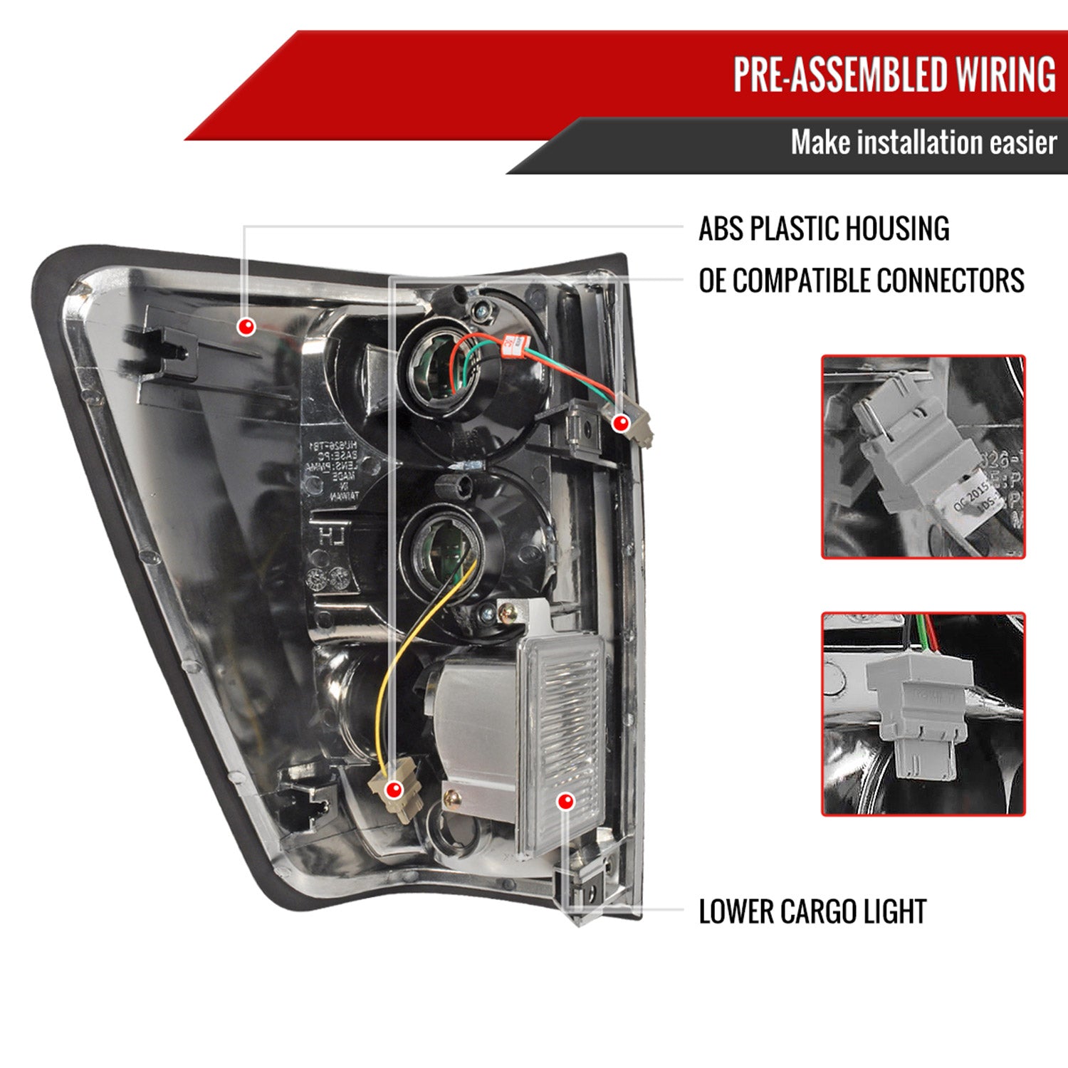 2004-2015 Nissan Titan LED Tail Lights Chrome Housing/Smoke Lens