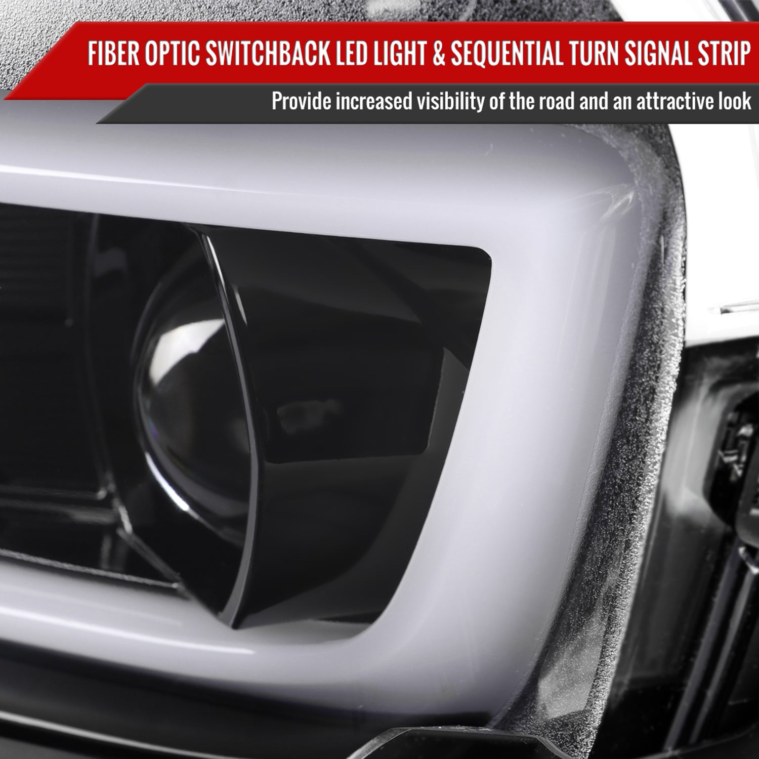 2014-2015 Chevy Camaro LED Projector Headlights Turn Signal Lights Black