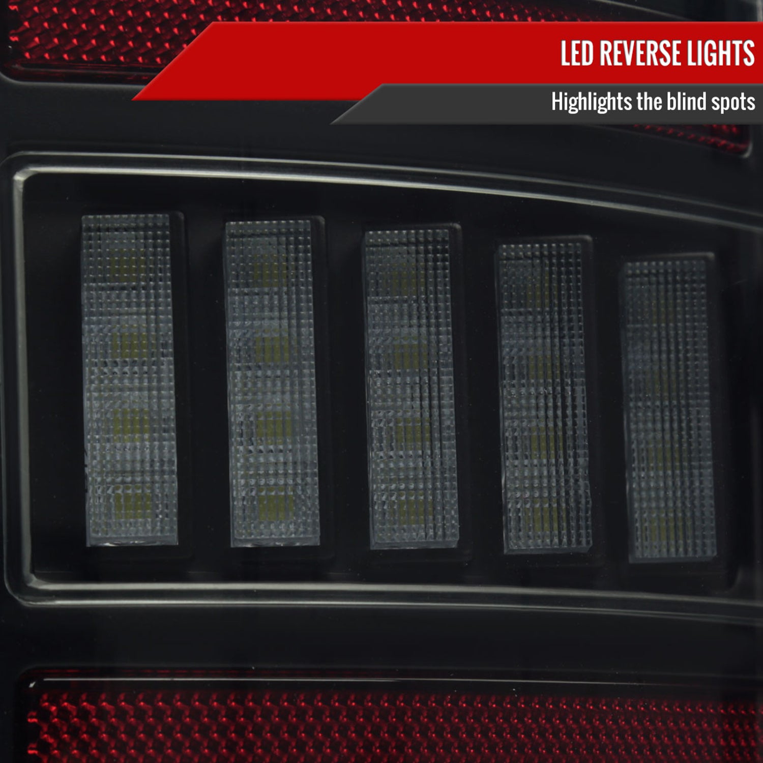 2007-2009 Dodge RAM 1500/2500/3500 Red LED Bar Tail Lights Matte Black/Smoke