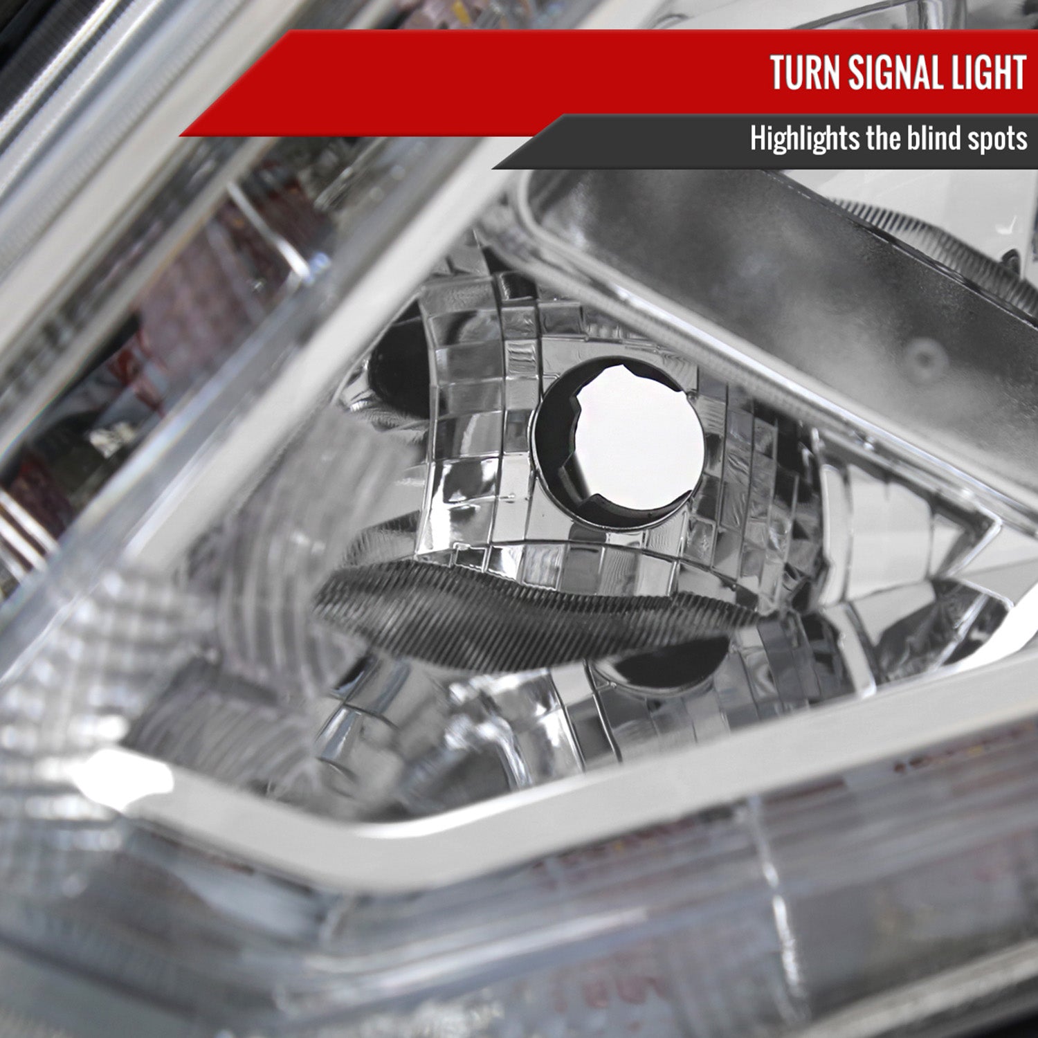 2014-2016 Nissan Rogue LED Strip for Halogen Model Headlights Chrome/Clear Lens