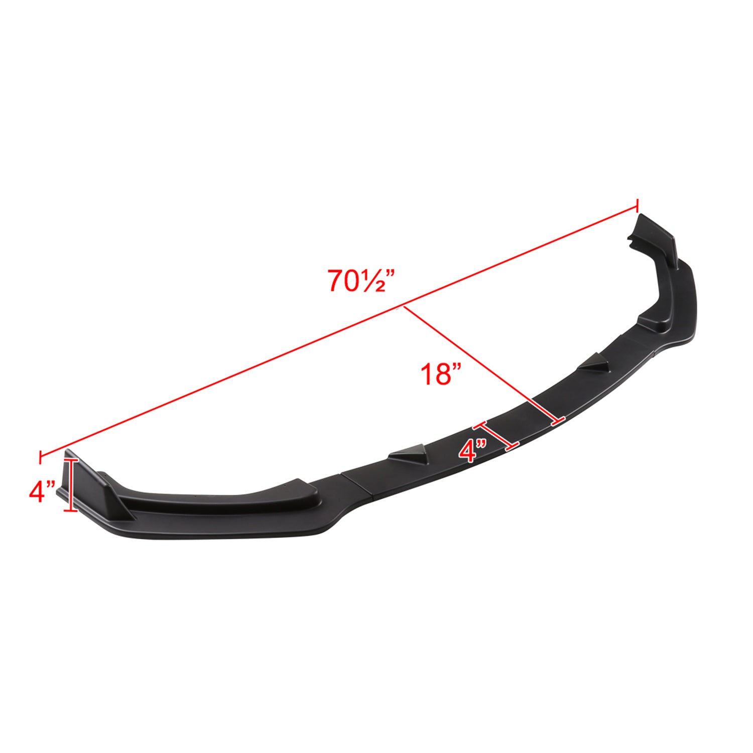 2014-2017 Infiniti Q50 Matte Black Polypropylene 3Pcs Bumper Lip Spoiler