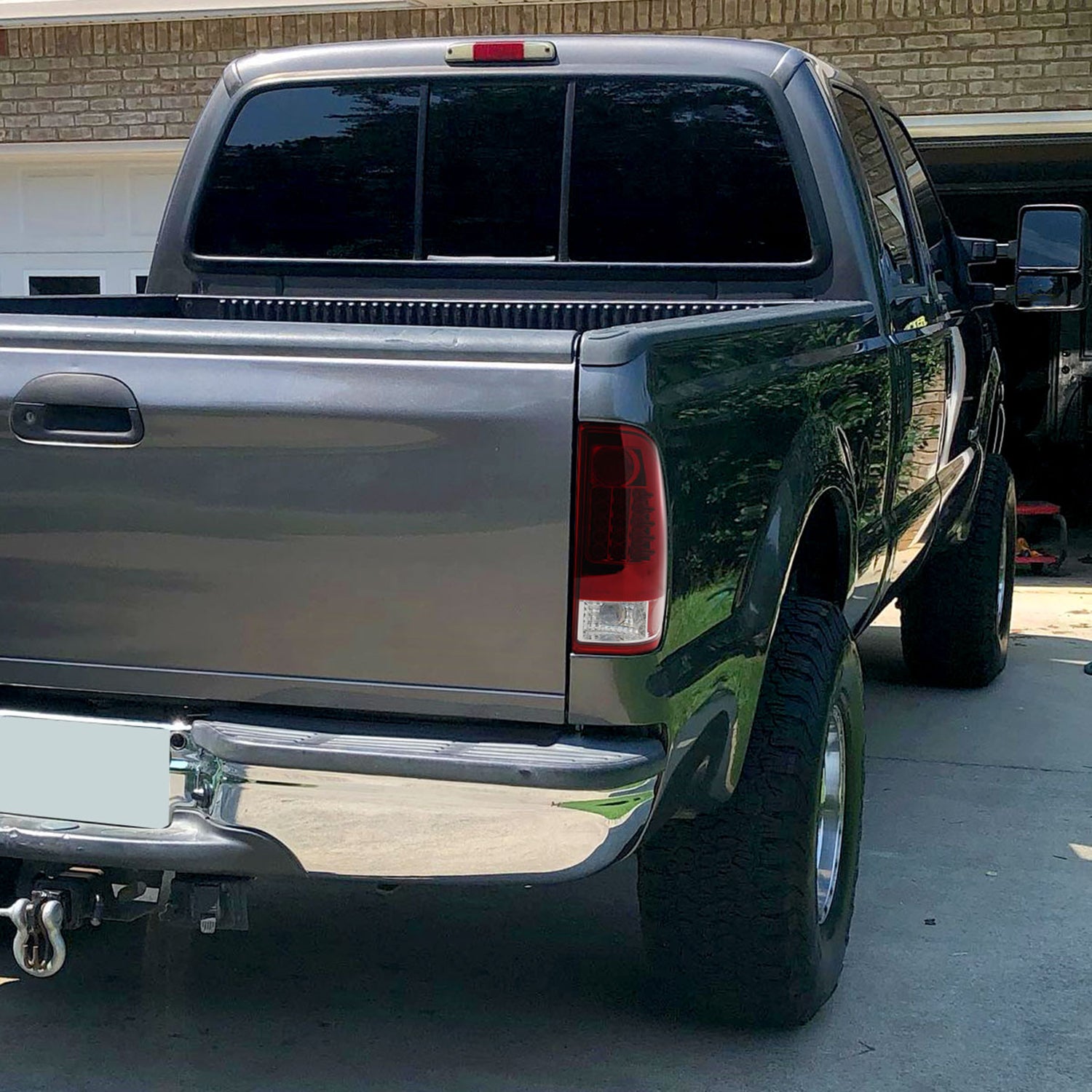 1997-2007 Ford F-150/F-250/350/450/550 Styleside LED Tail Lights Chrome/Red