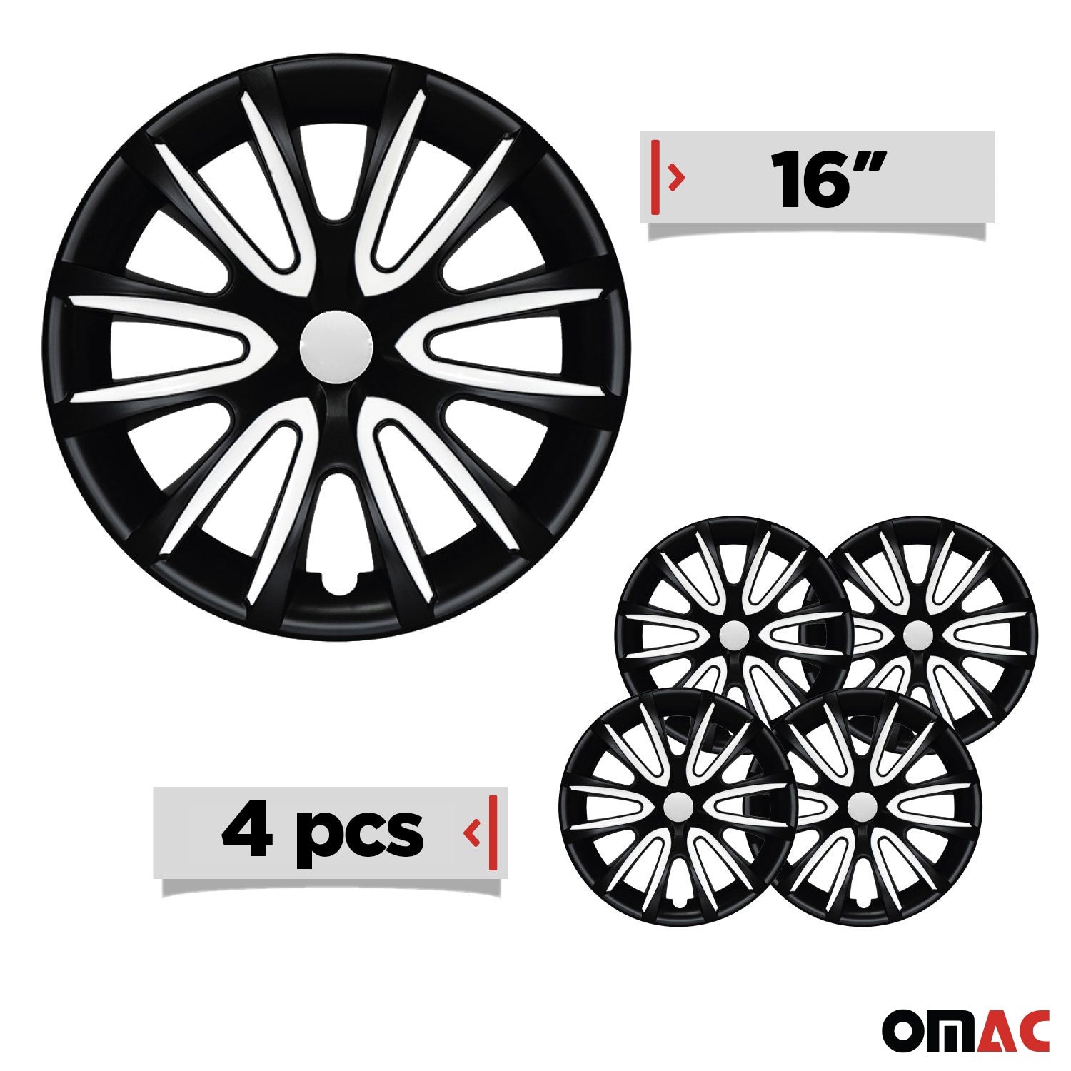 16" Wheel Covers Hubcaps for Nissan Kicks Black Matt White Matte