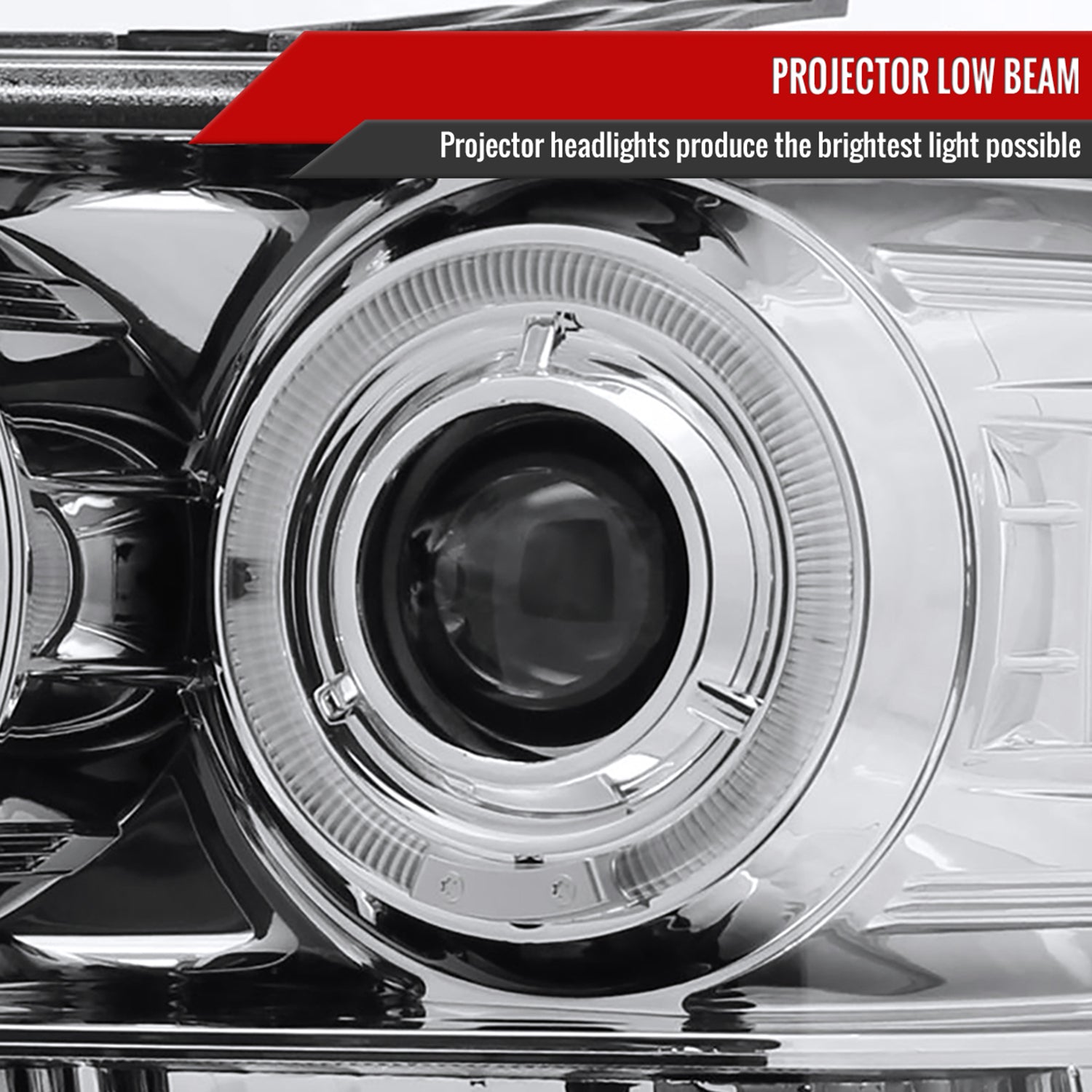 2007-2014 GMC Sierra Dual Halo Projector Headlights Chrome/Clear Lens