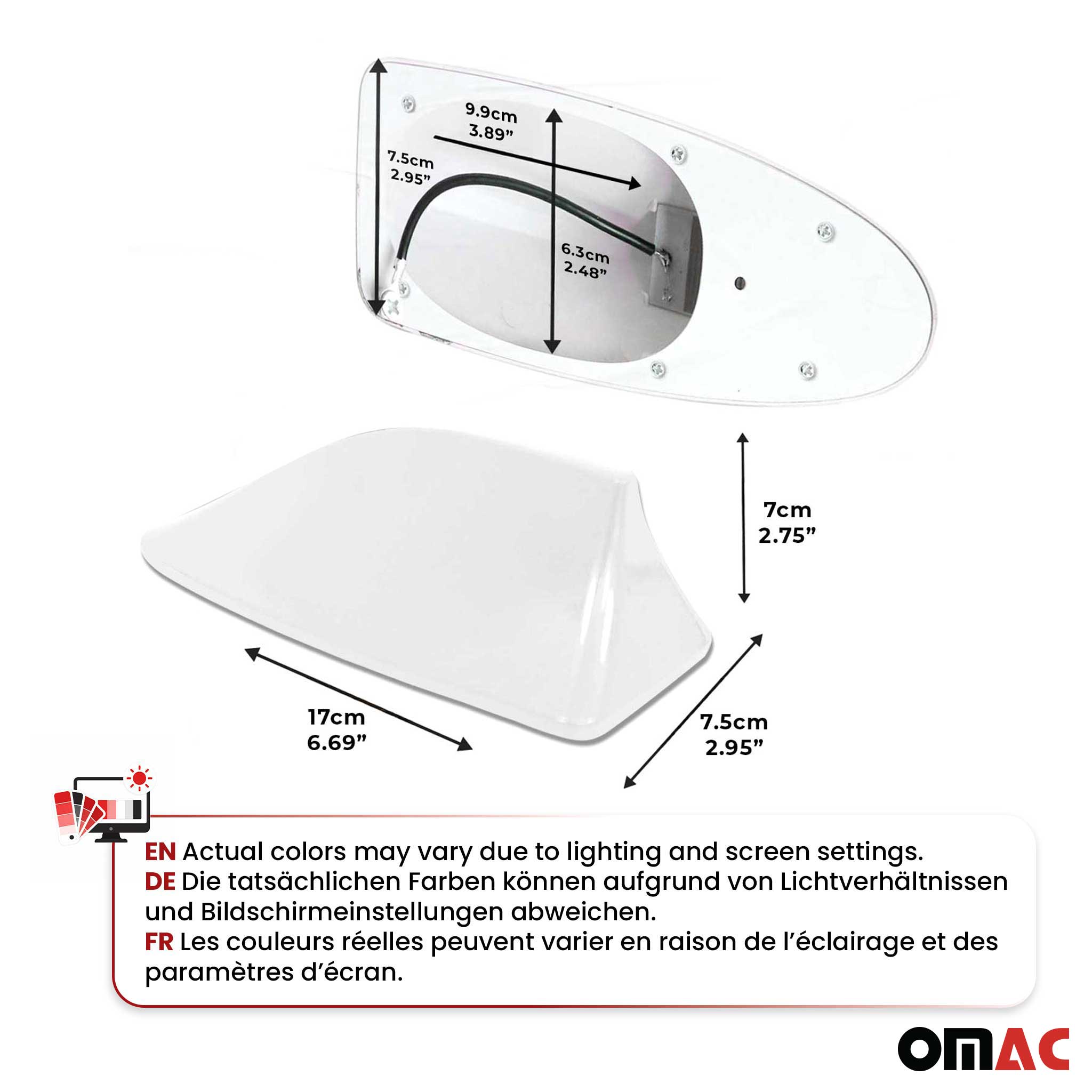 Car Shark Fin Antenna Roof Radio AM/FM Signal Aerial Accessories White