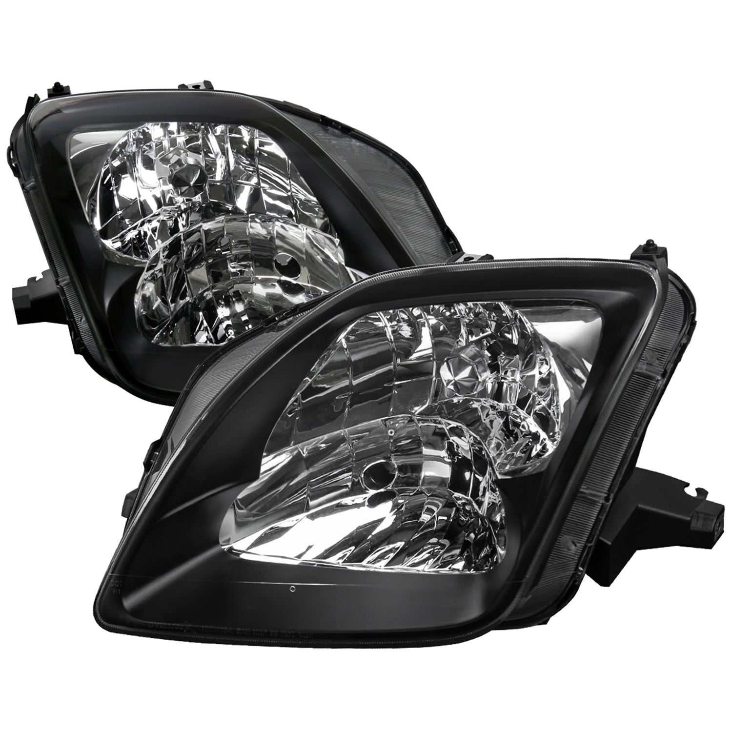 1997-2001 Honda Prelude Factory Style Headlights Matte Black/Clear Lens