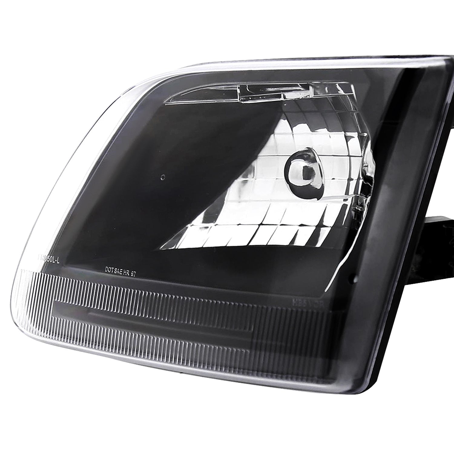 1997-2004 Ford F-150/Expedition Factory Crystal Headlights Matt Black/Clear