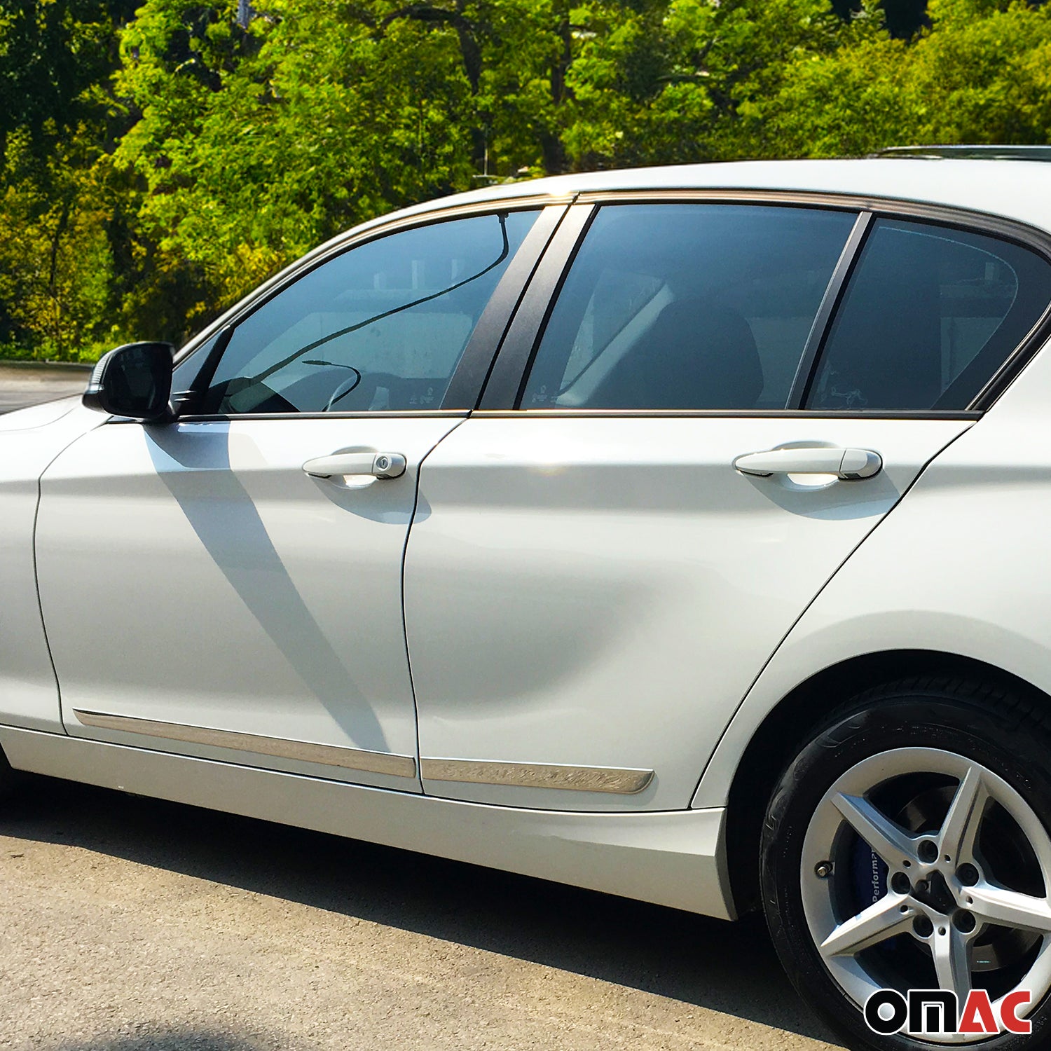 2012-2015 Honda Civic Sedan Side Door Molding Trim Skirt Garnish Stainless Steel Gloss 4Pcs