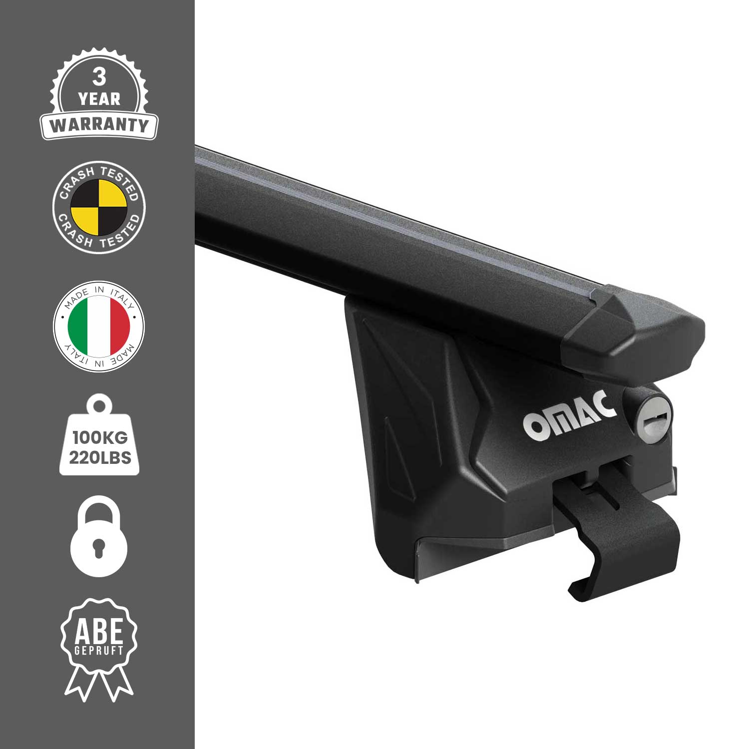 Roof Rack Cross Bars Luggage Carrier for Volvo V40 2013-2019 Alu Black 2 Pcs