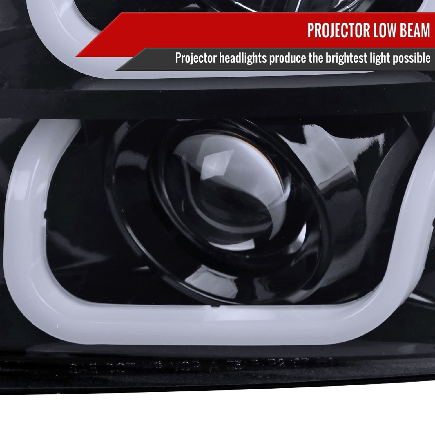 2007-2014 GMC Yukon/Yukon XL 1500/2500 LED U-Bar Headlights Black/Light Smoke
