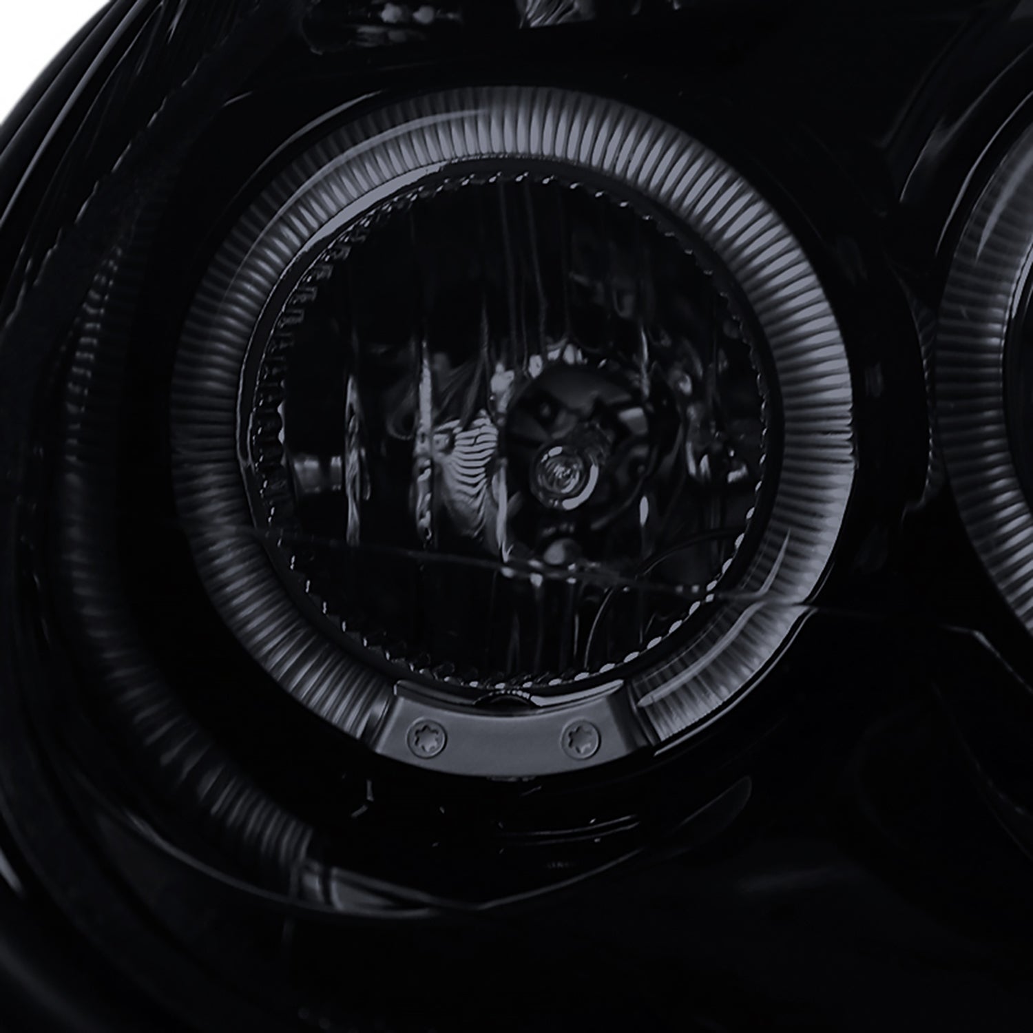 2003-2005 Dodge Neon Dual Halo Projector Headlights Glossy Black/Smoke Lens