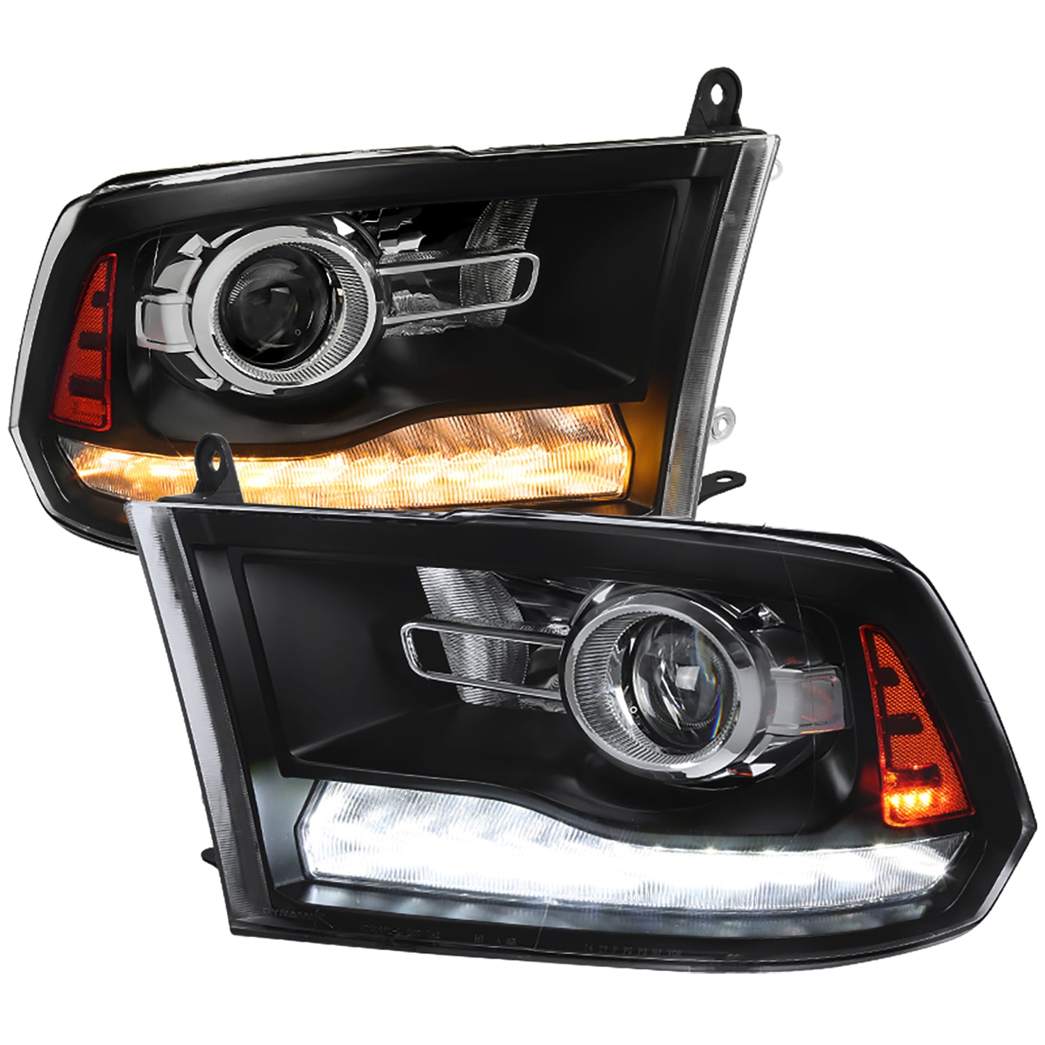 2009-2018 Dodge RAM 1500 / RAM 2500 3500 LED Bar Headlights Black