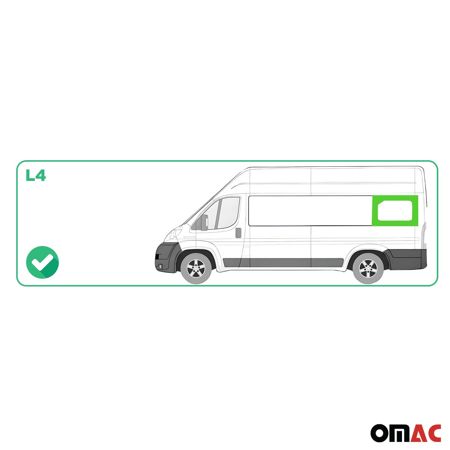 2014-2026 RAM ProMaster Window Glass Fit Kit Rear Left Side L4 Extra Long