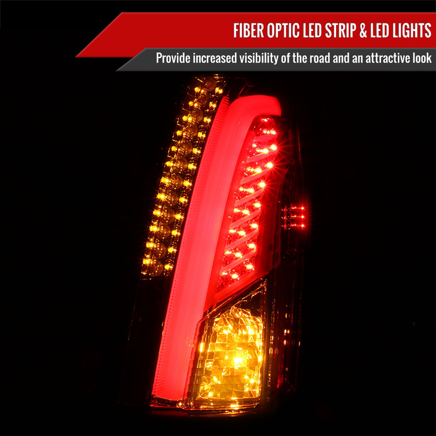 2003-2007 Cadillac CTS LED Tail Lights Chrome Housing/Smoke Lens