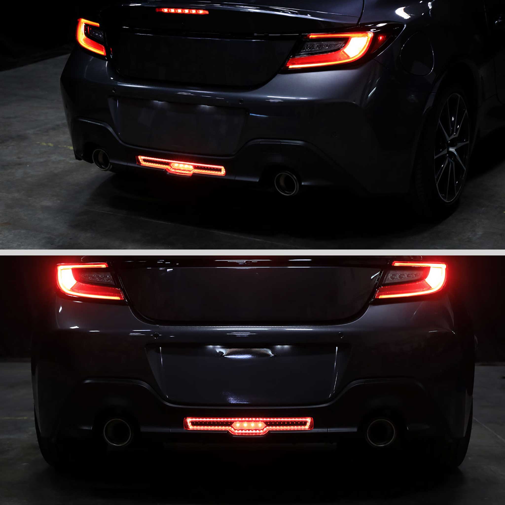 For Toyota GR86 / Subaru BRZ 2022-2024 Rear Bumper Full LED 4th Reverse Tail Brake Light Matte Black Housing Clear Lens
