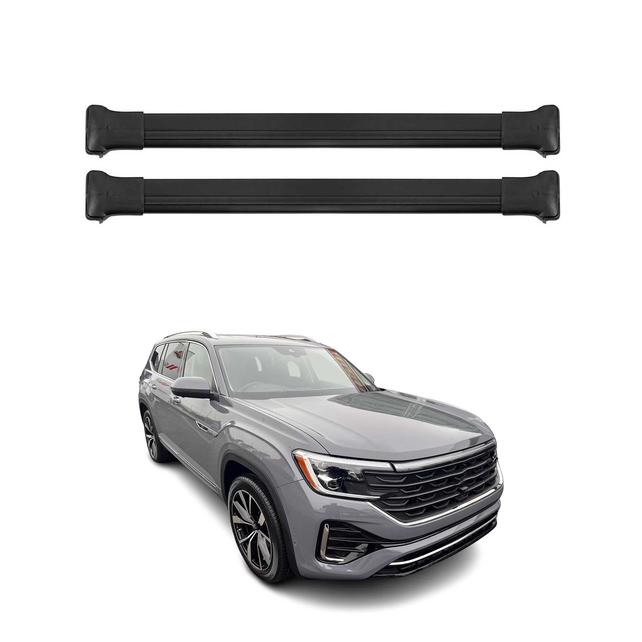2027 Volkswagen Atlas Roof Rack Cross Bars Luggage Carrier Alu Black 2Pcs