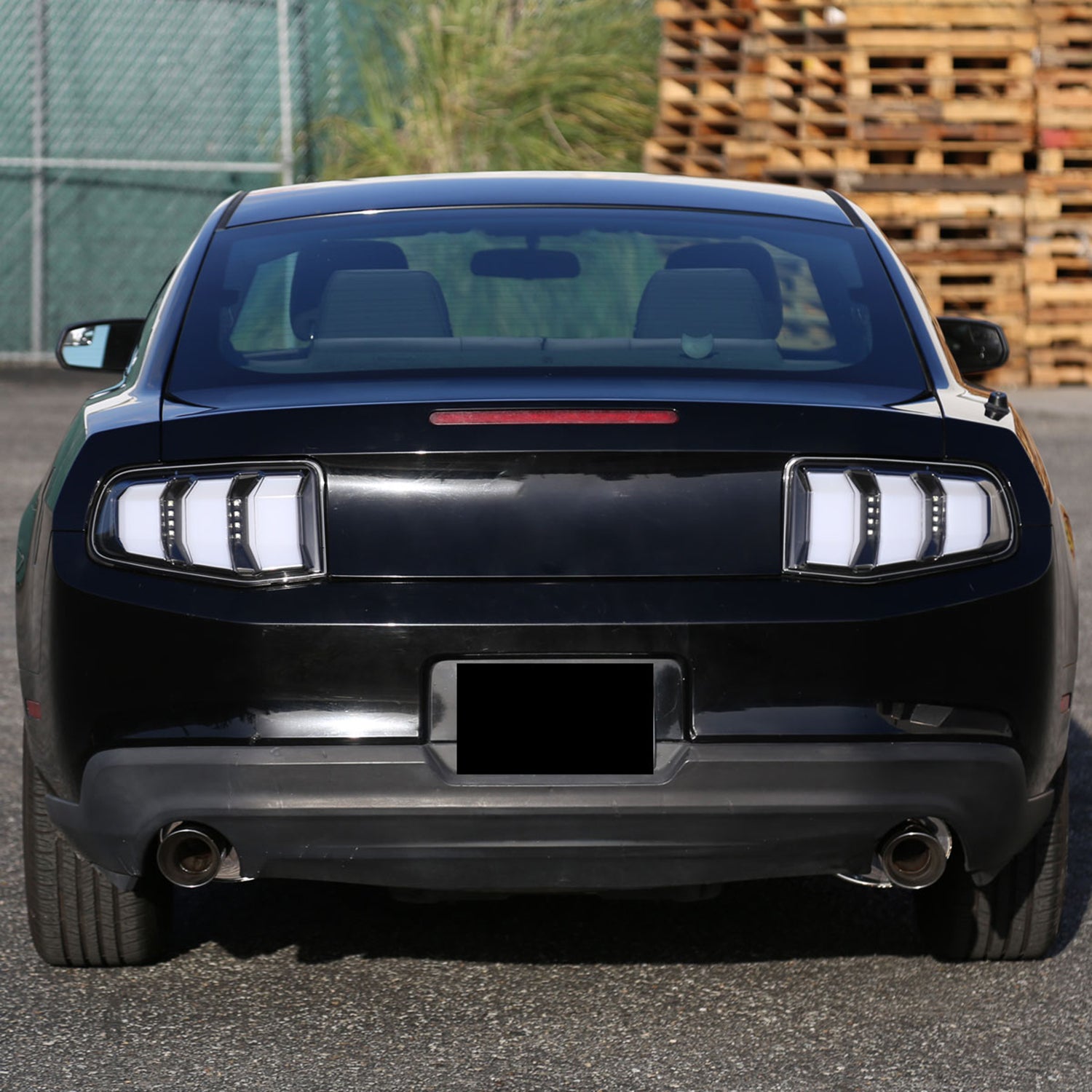 2010-2012 Ford Mustang Sequential LED Tail Lights Matte Black/Clear Lens