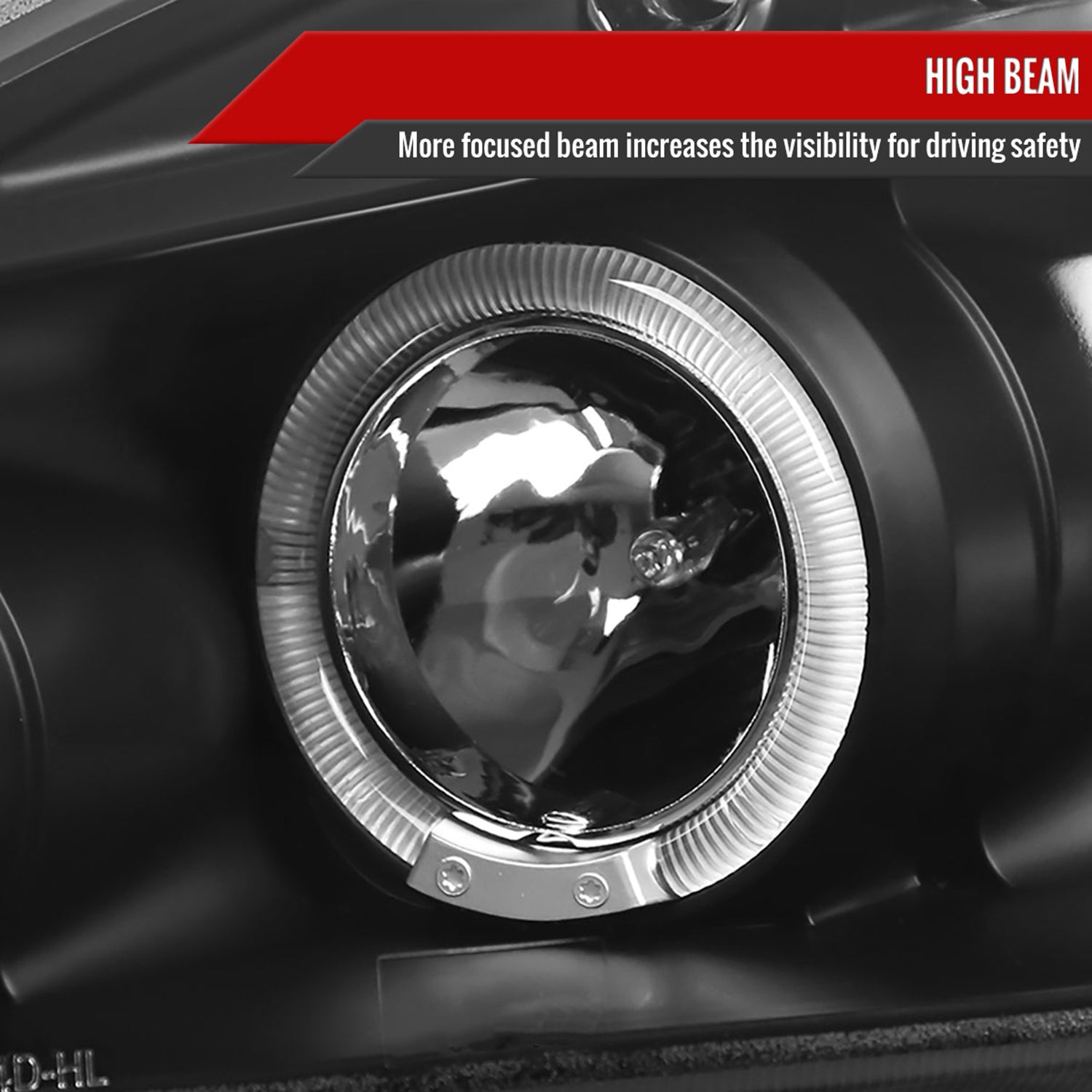 2003-2007 Honda Accord Dual Halo Projector Headlights Matte Black/Clear Lens