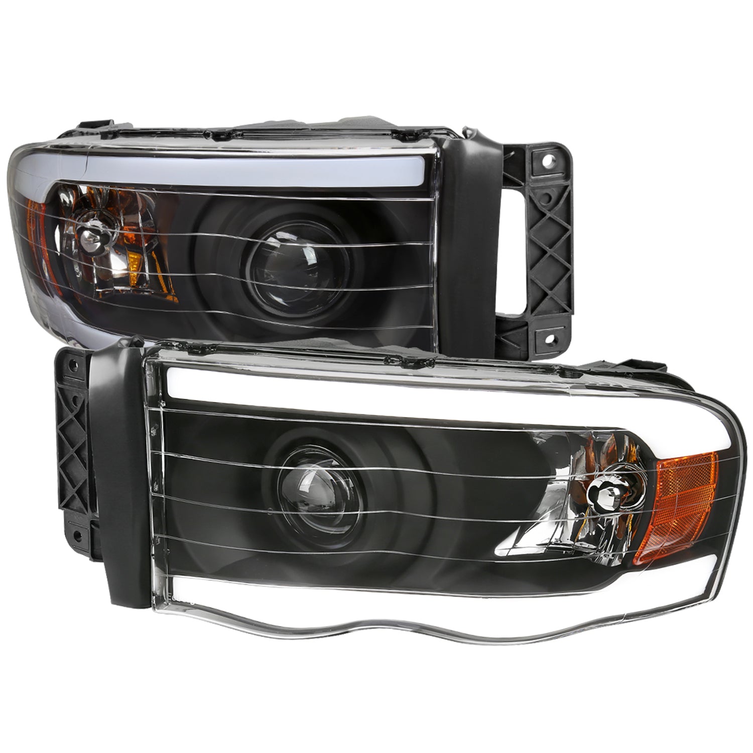 2002-2005 Dodge Ram 1500 / RAM 2500 / 3500 LED Tube Headlights Matte Black
