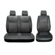 2015-2026 Ford Transit Leather Front Car Seat Covers Protector Black White