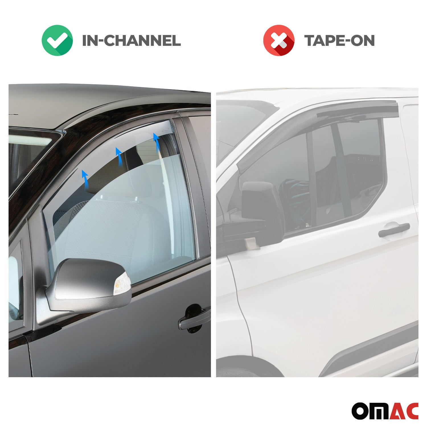 2011-2017 BMW X3 F25 Window Visor Vent Rain Deflector 4Pcs Smoke