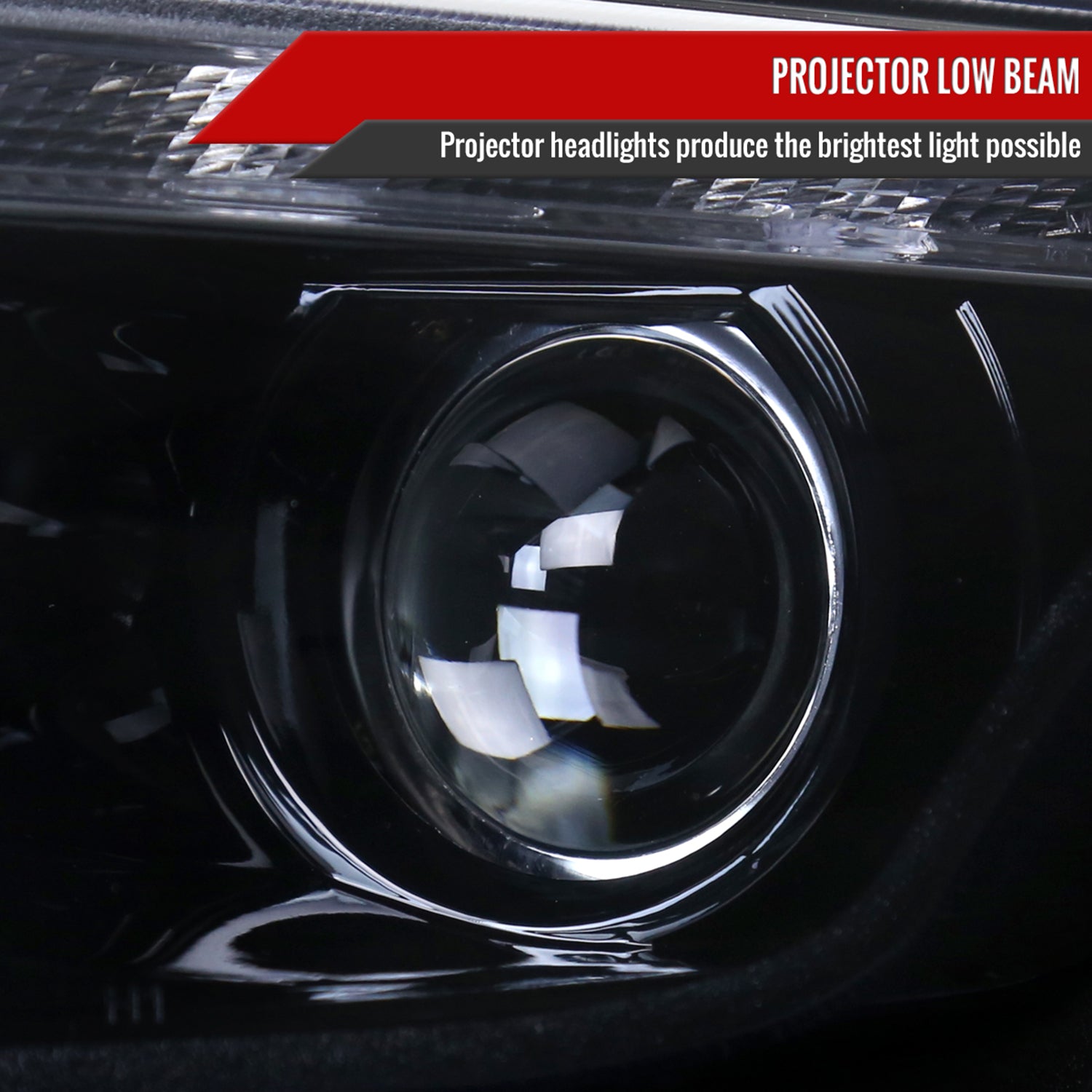2010-2012 Ford Fusion Projector Headlights LED Light Strip Glossy Black/Smoke